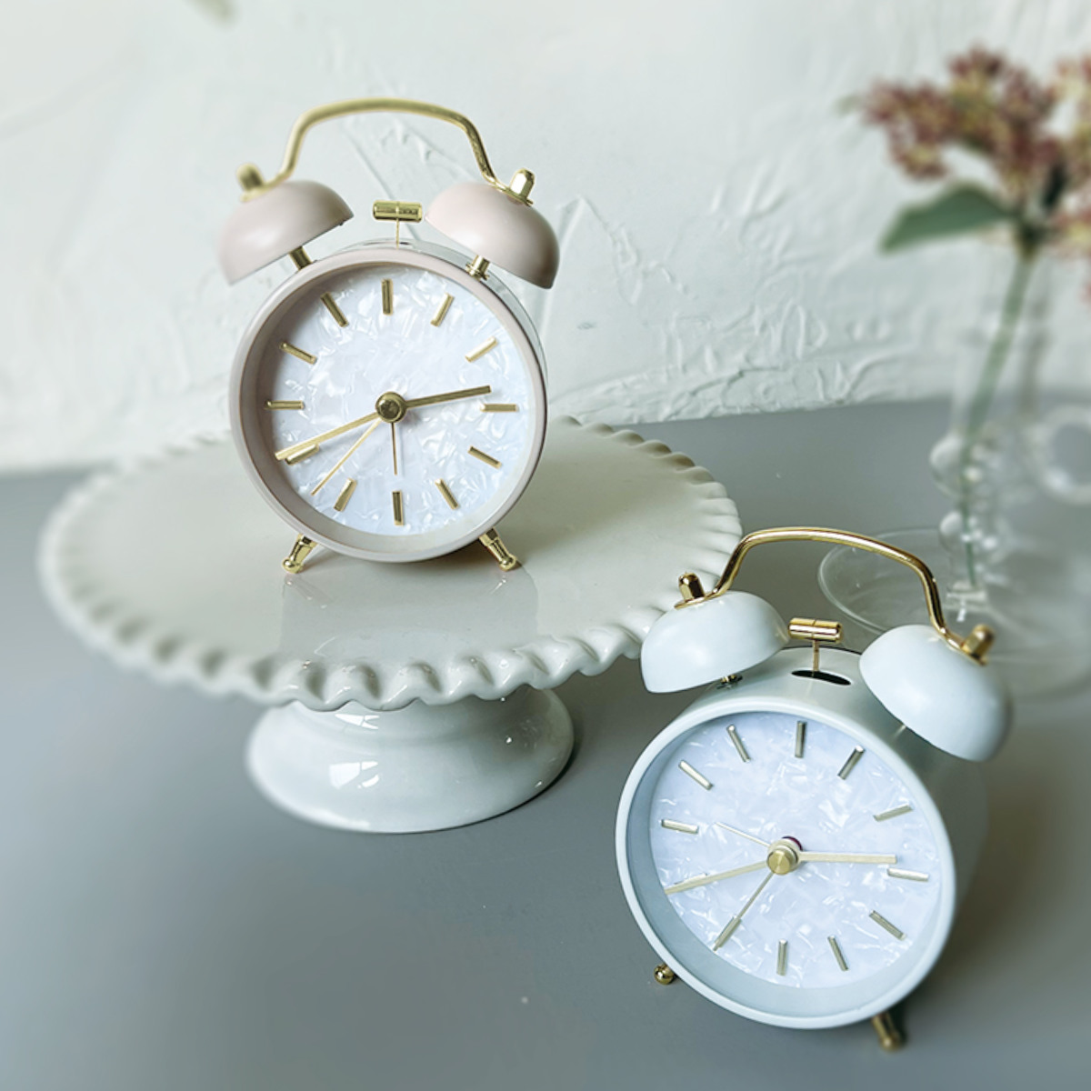 目覚まし時計 Marmo AC Bell 連続秒針 置き時計 ( アラーム アナログ 時計 静音 ライト付き スイープムーブメント シンプル ナチュラル モダン 北欧 韓国風 エレガント 上品 おしゃれ ) 【ピンク】 ピンク