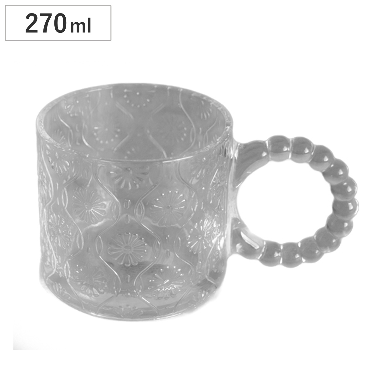 デザート食器 glaffe Glass Mug ( 270ml ガラス グラス マグ マグカップ マグコップ カップ 食器 おしゃれ かわいい カフェ風 映え クリア 透明 )