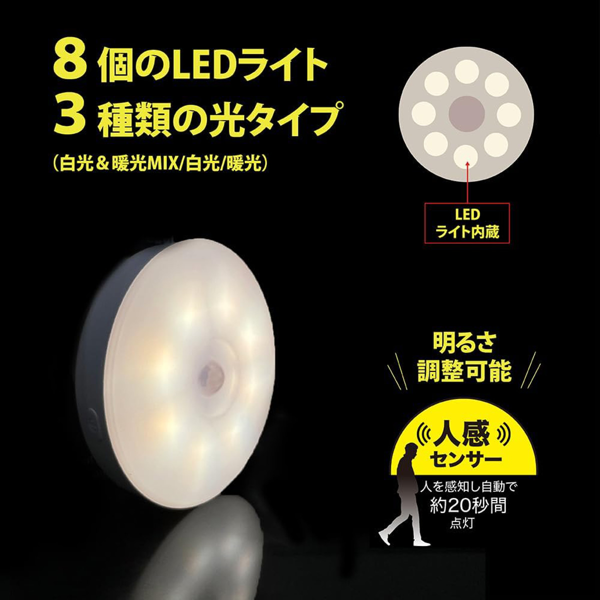 dショッピング |センサーライト 防犯ライト 充電式 防犯対策 （ LED 