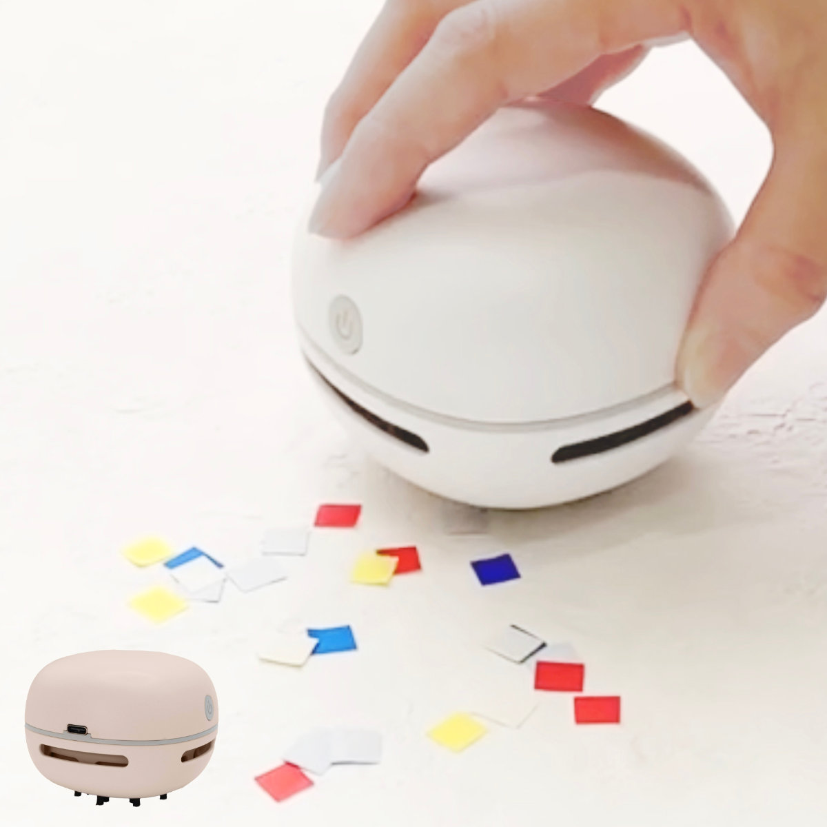 机上クリーナー 掃除機 ミニクリーナー 充電式 ( 卓上クリーナー デスククリーナー 消しゴムかす ほこり 子供 リビング学習 プレゼント 充電式卓上クリーナー ) 【ベージュ】