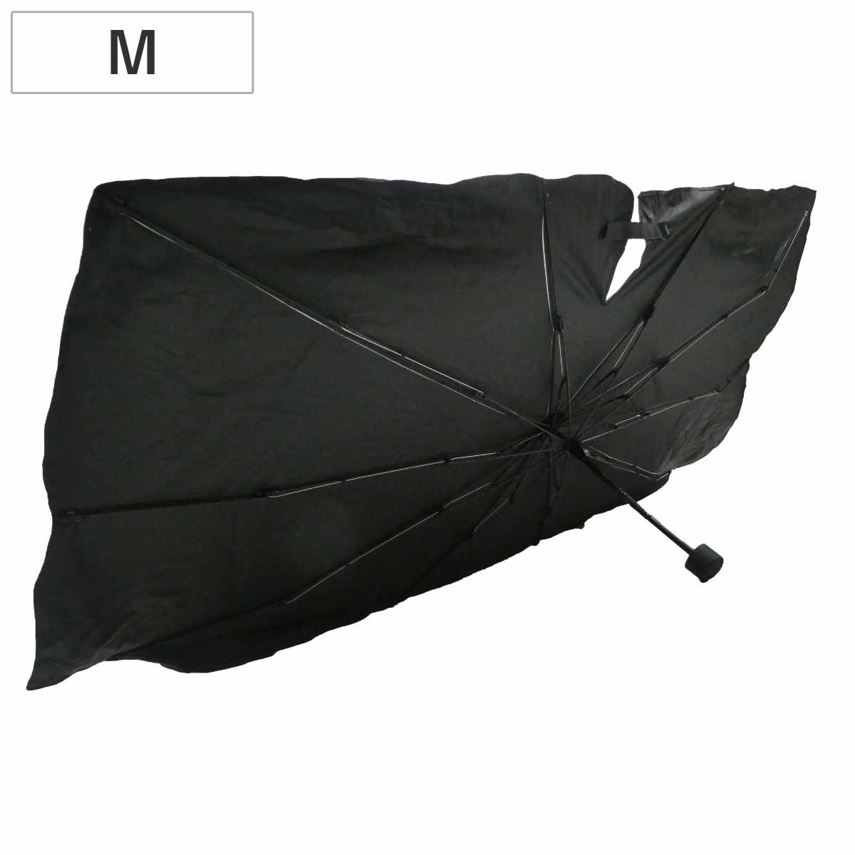 カーサンバイザー M 暑さ対策 熱中症対策 （ 傘型 カーサンシェード UVカット 99％ UPF50＋折りたたみ式 パラソル 傘 フロント 吸盤不要 日よけ 車用 劣化軽減 サンシェード 日除け カー用品 傘式 コンパクト 収納袋付き 車用品 ）