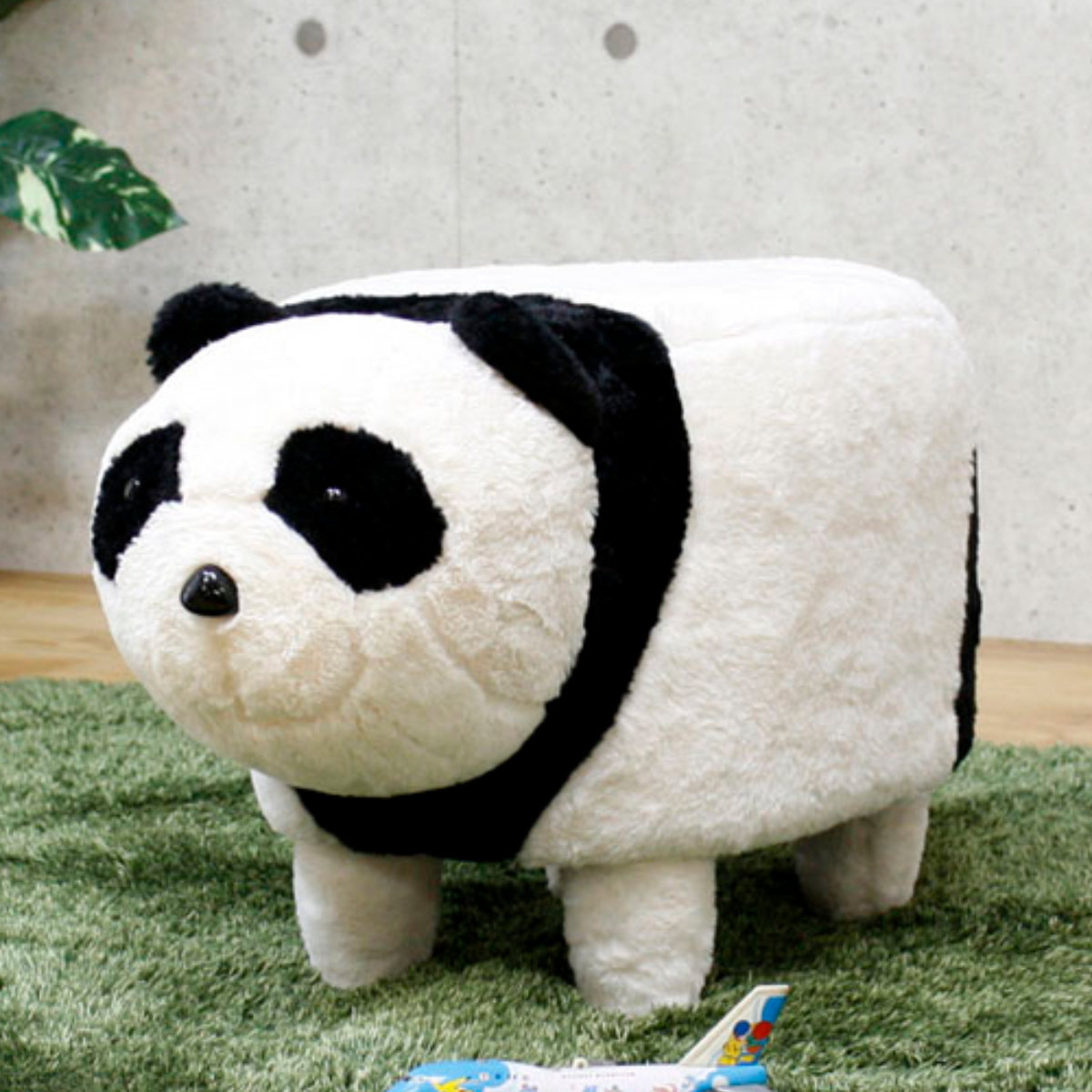 アニマルスツール パンダ オットマン ファブリック （ スツール ぱんだ