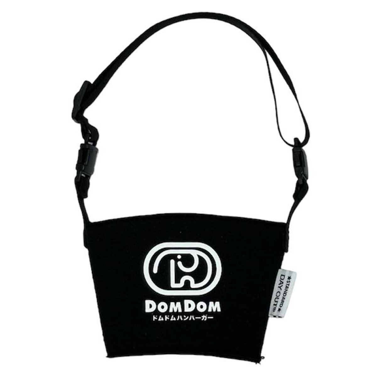 ドムドムハンバーガー ドリンクスリングホルダー DAY OUT ( DOM DOM ドムドムバーガー テイクアウト デイアウト ドリンクホルダー 持ち歩き ドリンクカバー ストラップ付 ハンズフリー スリーブ 飲み物 ) 【BLACK】 BLACK