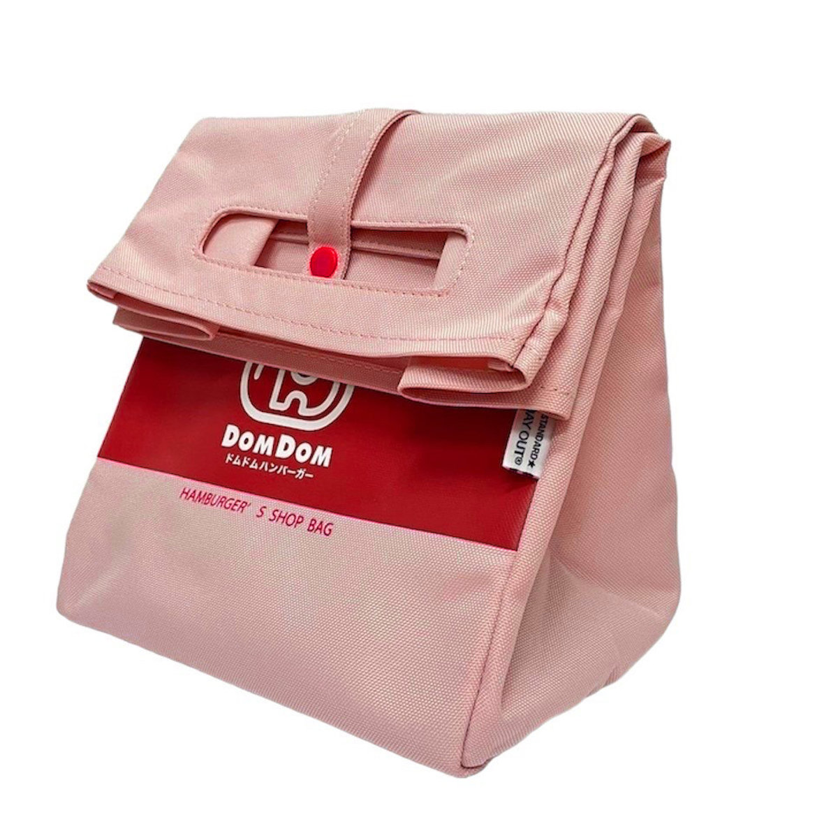 ドムドムハンバーガー ハンバーガーショップバッグ DAY OUT ランチバッグ ( DOM DOM ドムドムバーガー テイクアウト デイアウト ハンバーガー ポテト 持ち歩き 手提げバッグ コンパクト 折りたたみ 収納 エコバッグ ) 【RED旧】 RED旧