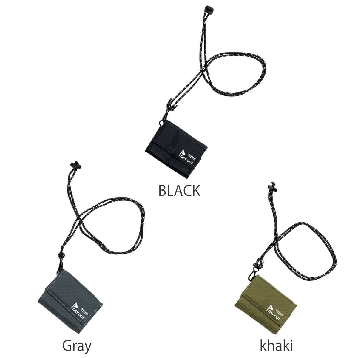 財布 DAY OUT ゼニー 2way ネックコンパクトウォレット ( お財布 小銭入れ 三つ折り お札入れ ミニウォレット レディース メンズ 旅行 ミニ財布 折りたたみ 三つ折財布 コインケース 小さめ ストラップ アウトドア ) 【Gray】 Gray