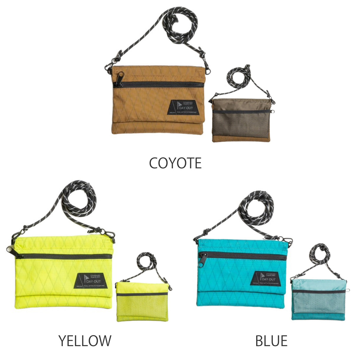 サコッシュ DAY OUT EcOCHE-X 2WAY エコバッグ ( バッグ 鞄 小物入れ ポーチショルダーバッグ レディース メンズ 旅行 ショルダーポーチ サブバッグ 斜めがけ アウトドア ) 【BLACK】 BLACK