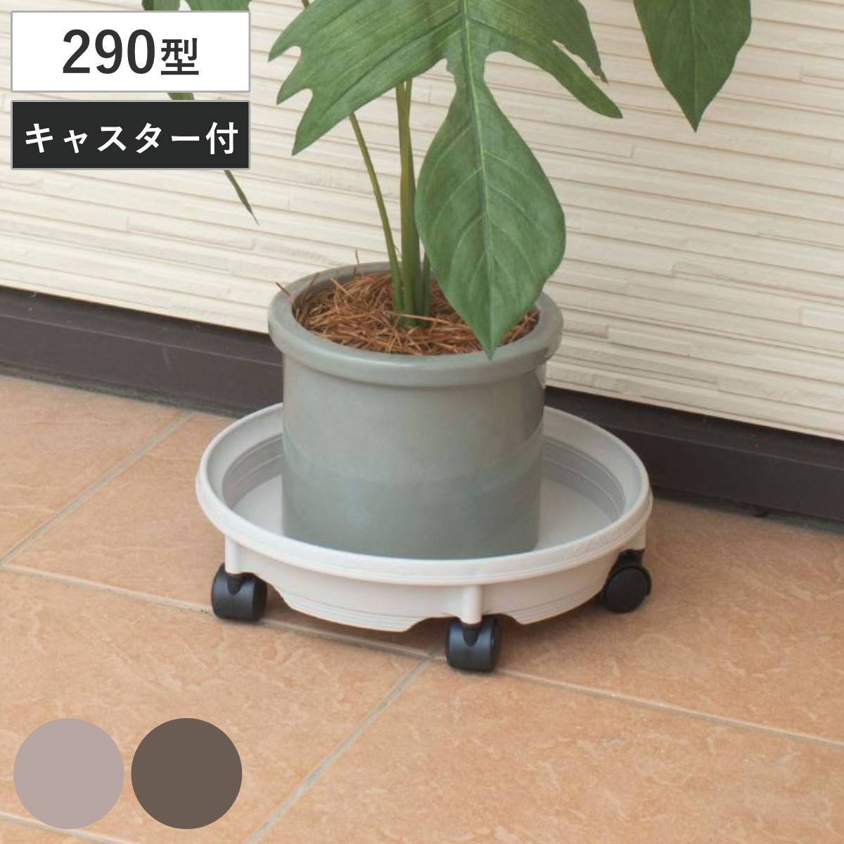 花台 鉢受プレート キャスター付290型 ( プランター台 フラワーラック 飾り台 プランタープレート フラワー プレート 室内 飾る 鉢 台 キャスター付き 置く 植物 観葉植物 花 園芸 インテリア ) 【ブラウン】