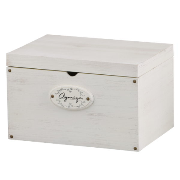 収納ボックス 幅38×奥行28cm ふた付き 小物収納 リッドボックス 木製 カルム ( ボックス ウッドボックス 収納ケース 小物 収納 フタ付き コンテナ ふた フタ 付き 木箱 おしゃれ ) 【ホワイト】 ホワイト
