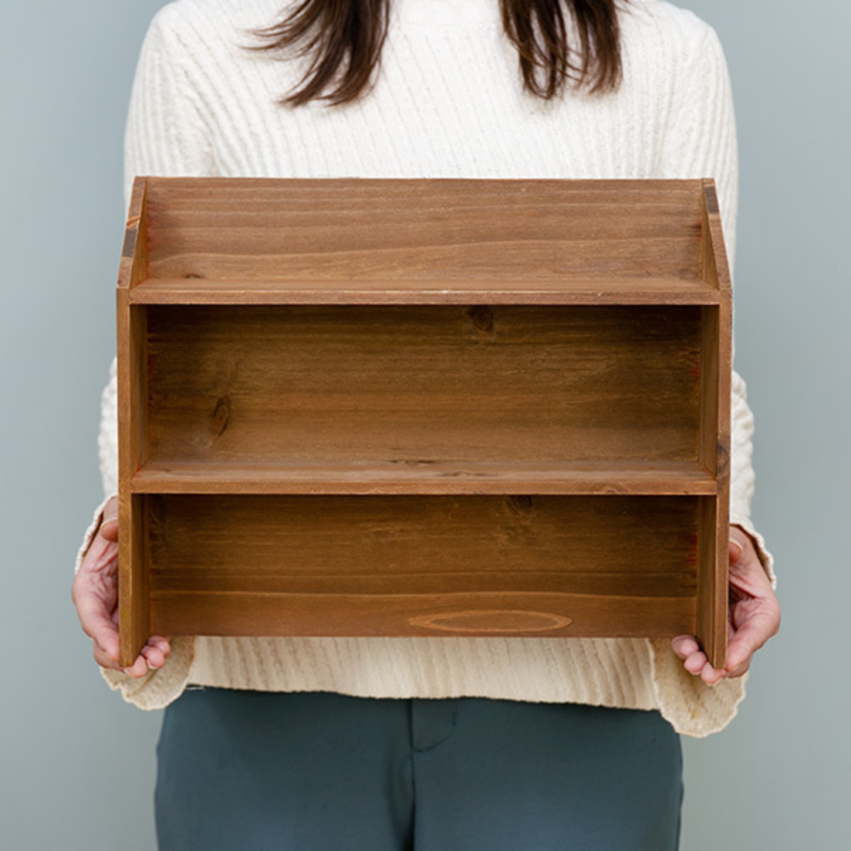 ラック 2段 幅35×奥行10×高さ28cm 小物収納 ドゥー 木製 棚