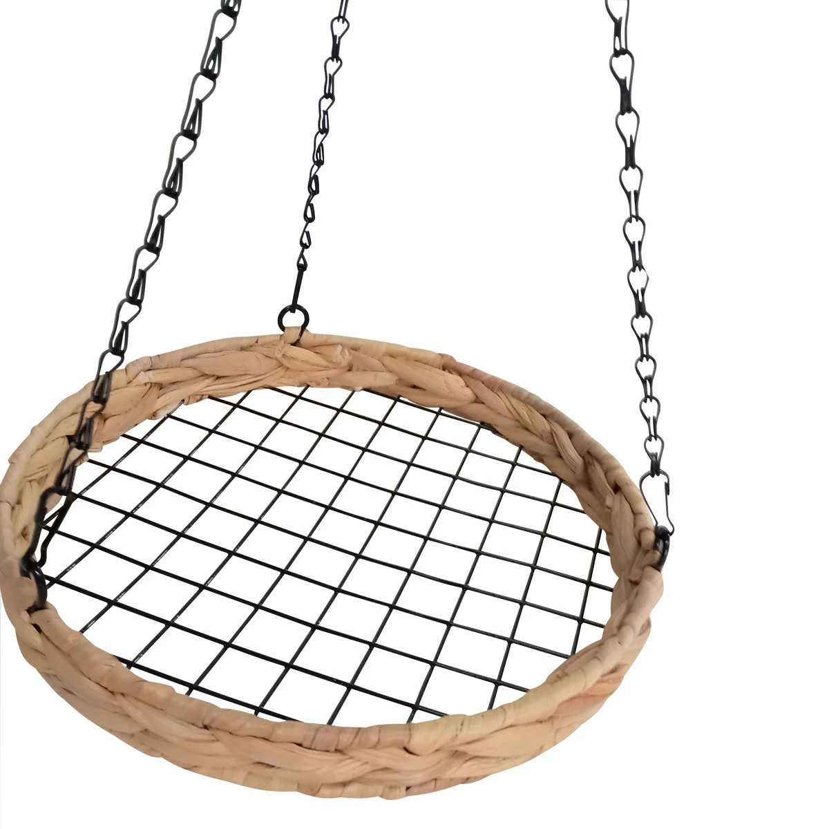 かご ヒヤシンス ラウンド ハンギングシェルフ 吊り下げ ネット ( カゴ ハンギング シェルフ ラック ハンギングラック つり下げ 吊り下げシェルフ プランターラック プランター台 フラワーラック 吊るす スワッグ エアプランツ )