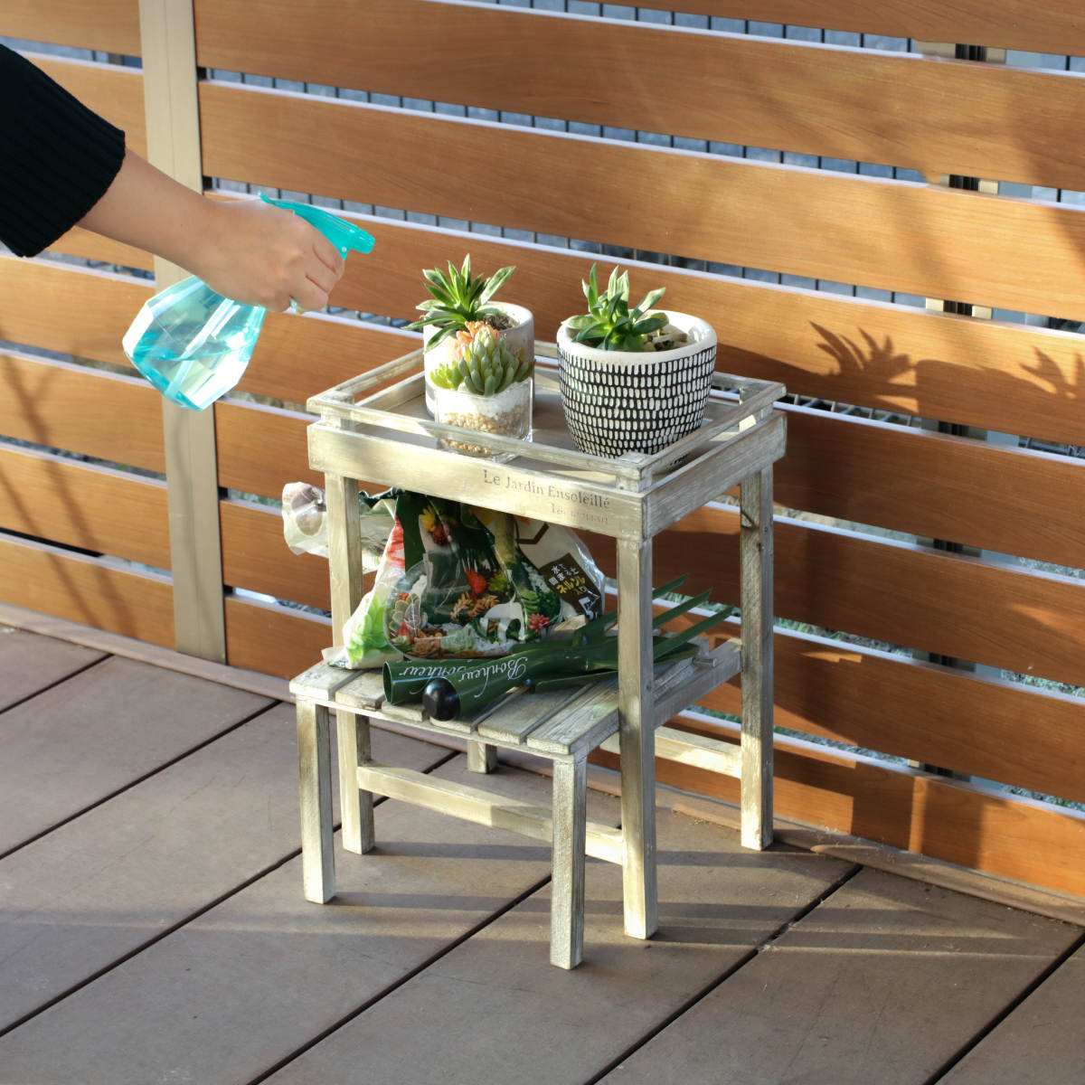 プランタースタンド アルブティク スタンド 木製 ( 花台 フラワースタンド 鉢スタンド 鉢 プランター台 フラワーラック プランターラック 鉢植え ラック 観葉植物 グリーン ディスプレイ 飾る プランター 鉢置き プラントスタンド ) 【ブラウン】 ブラウン