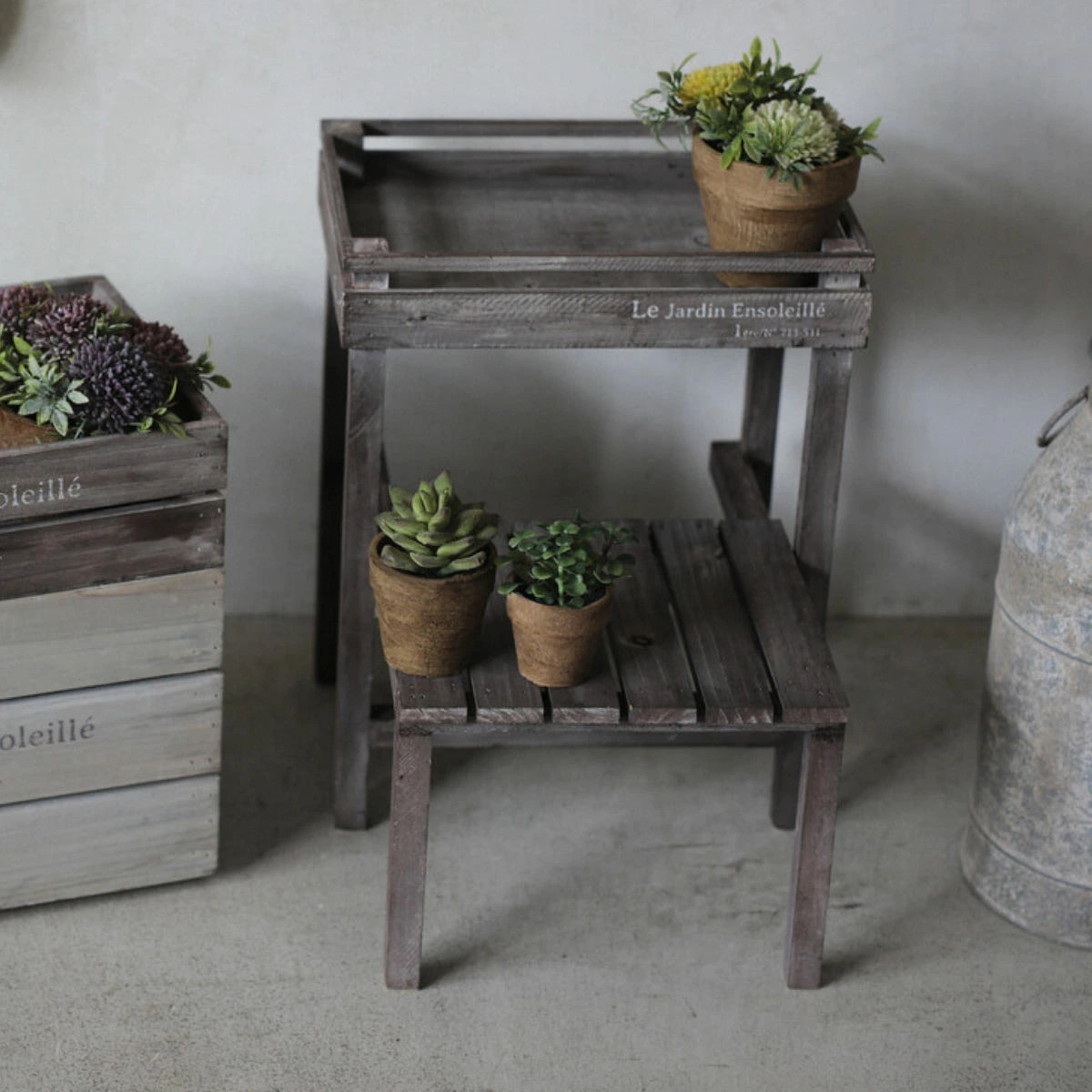 プランタースタンド アルブティク スタンド 木製 ( 花台 フラワースタンド 鉢スタンド 鉢 プランター台 フラワーラック プランターラック 鉢植え ラック 観葉植物 グリーン ディスプレイ 飾る プランター 鉢置き プラントスタンド ) 【ブラウン】 ブラウン