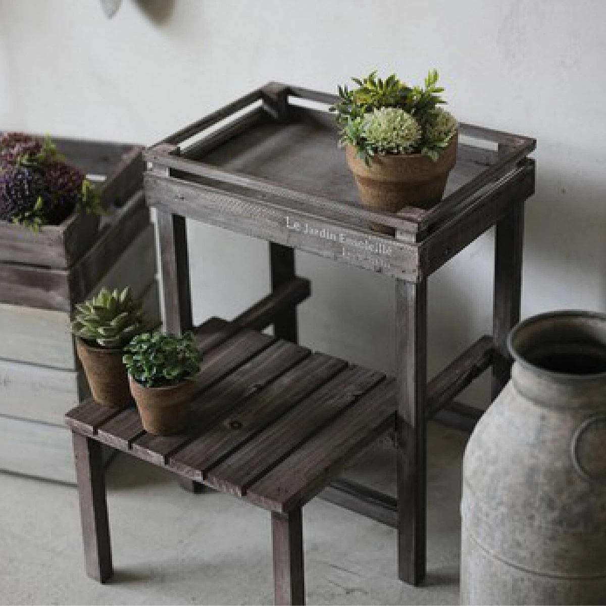 プランタースタンド アルブティク スタンド 木製 ( 花台 フラワースタンド 鉢スタンド 鉢 プランター台 フラワーラック プランターラック 鉢植え ラック 観葉植物 グリーン ディスプレイ 飾る プランター 鉢置き プラントスタンド ) 【ブラウン】 ブラウン