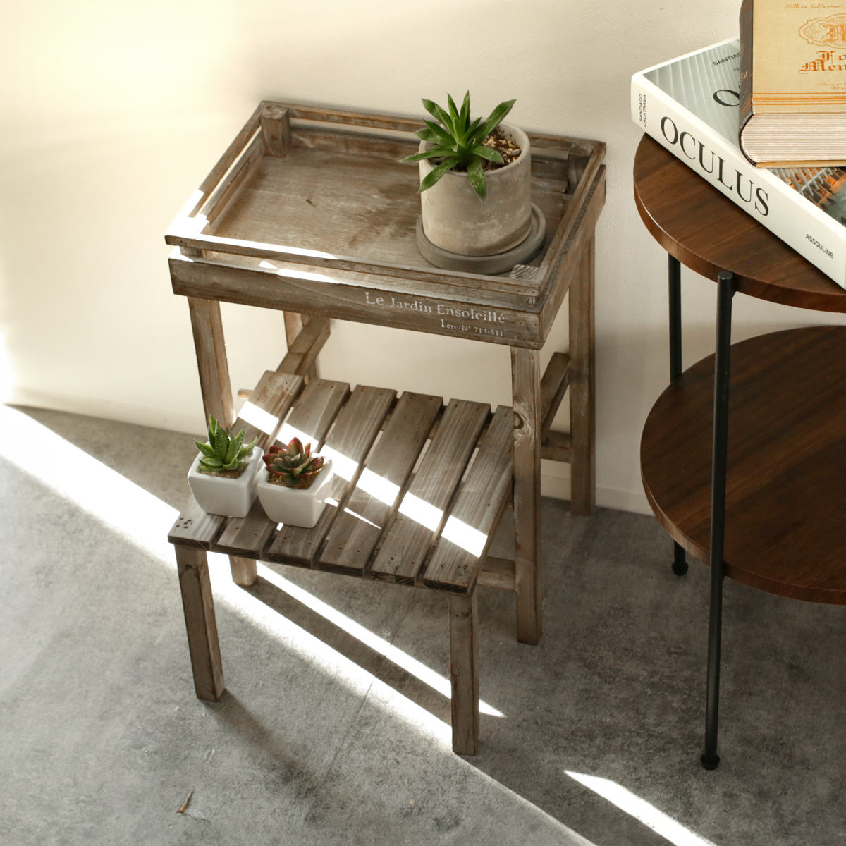 プランタースタンド アルブティク スタンド 木製 ( 花台 フラワースタンド 鉢スタンド 鉢 プランター台 フラワーラック プランターラック 鉢植え ラック 観葉植物 グリーン ディスプレイ 飾る プランター 鉢置き プラントスタンド ) 【ブラウン】 ブラウン