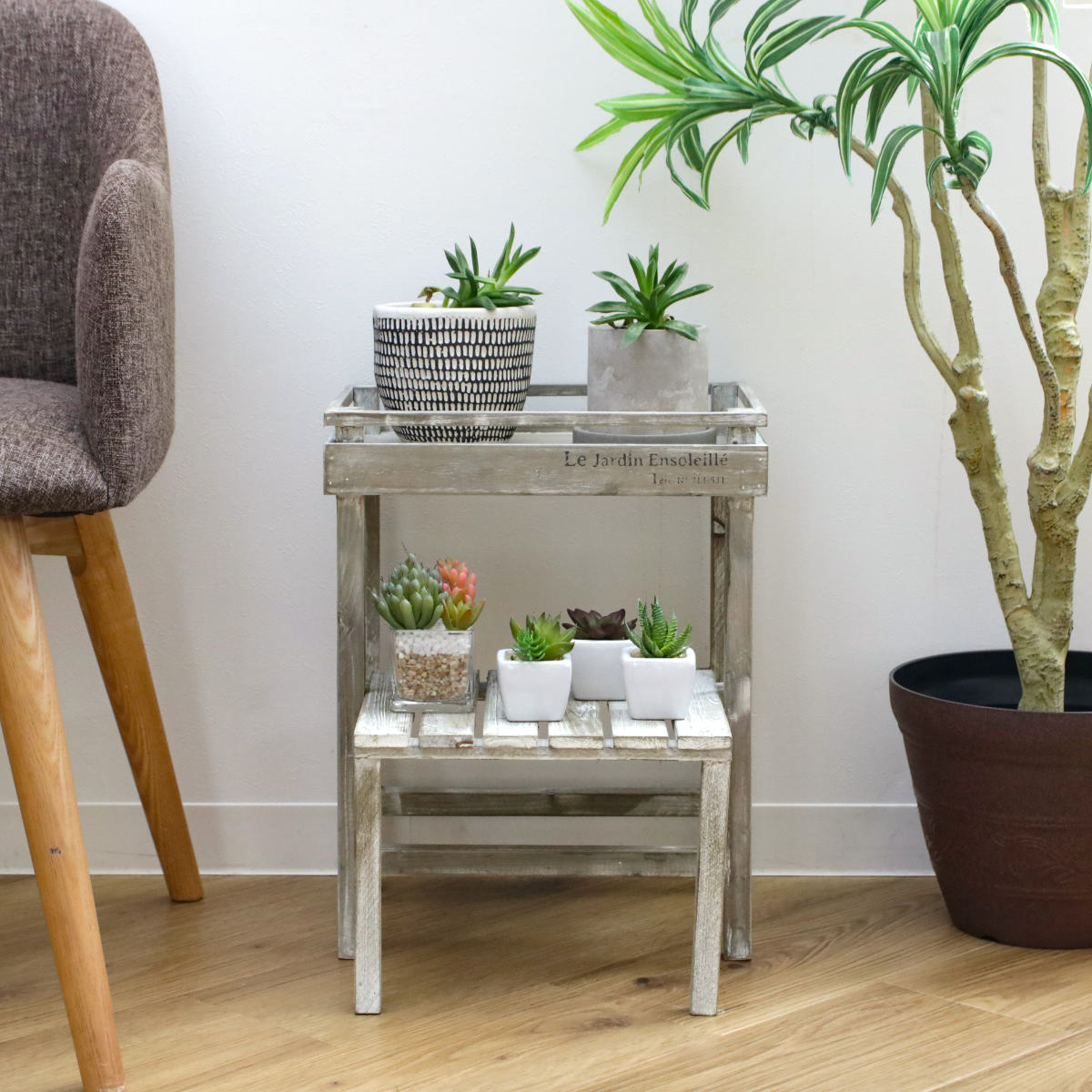 プランタースタンド アルブティク スタンド 木製 ( 花台 フラワースタンド 鉢スタンド 鉢 プランター台 フラワーラック プランターラック 鉢植え ラック 観葉植物 グリーン ディスプレイ 飾る プランター 鉢置き プラントスタンド ) 【ブラウン】 ブラウン