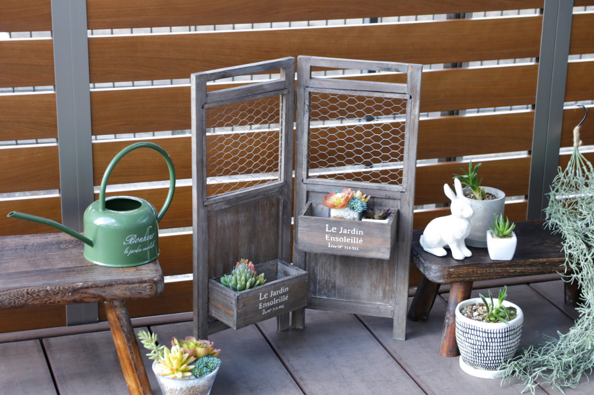 プランタースタンド アルブティク パーテーションプランター 木製 ( 花台 フラワースタンド 鉢 フラワーラック プランターラック パーテーション 鉢植え 観葉植物 グリーン ディスプレイ 飾る プランター 鉢置き プラントスタンド ) 【グレー】 グレー