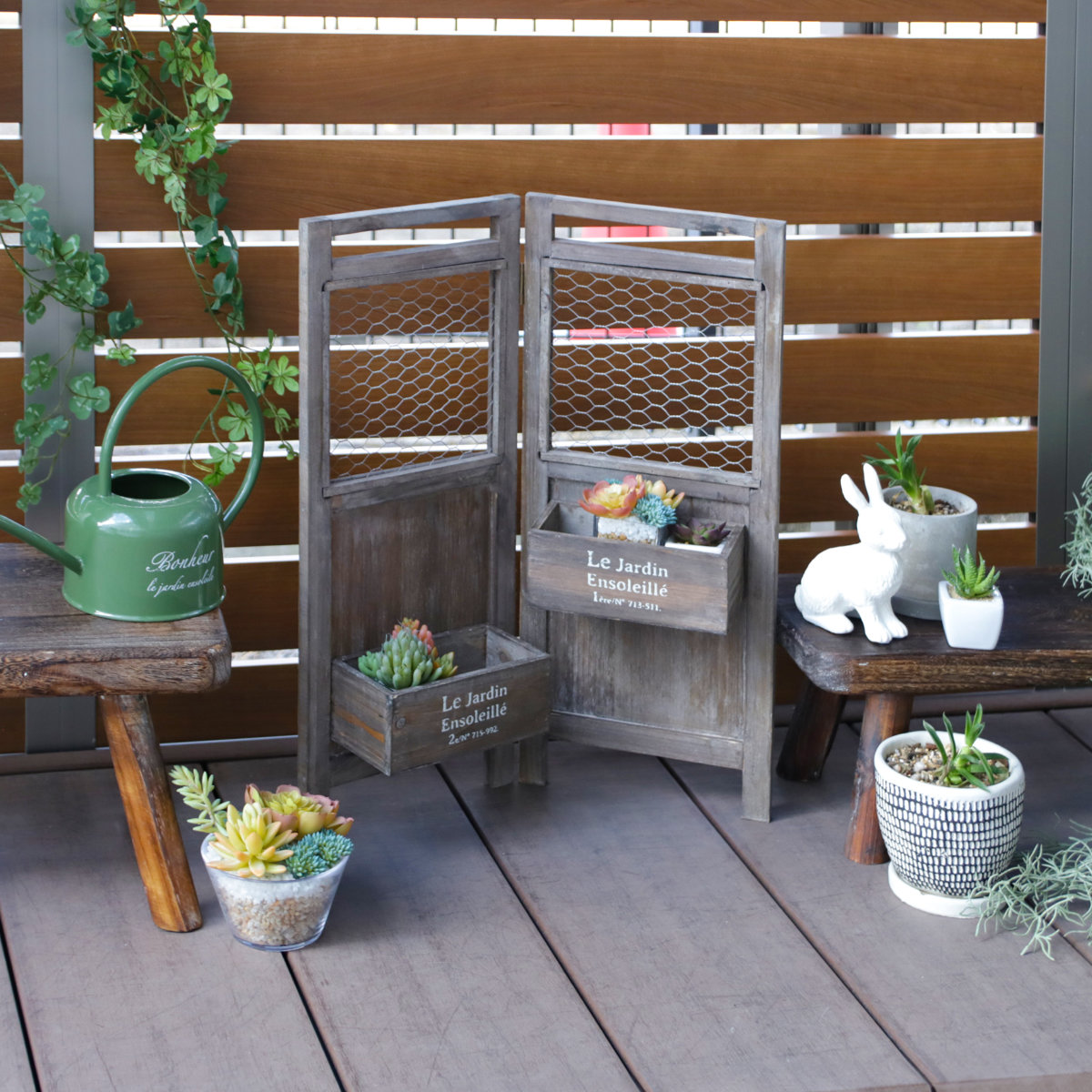 プランタースタンド アルブティク パーテーションプランター 木製 ( 花台 フラワースタンド 鉢 フラワーラック プランターラック パーテーション 鉢植え 観葉植物 グリーン ディスプレイ 飾る プランター 鉢置き プラントスタンド ) 【グレー】 グレー