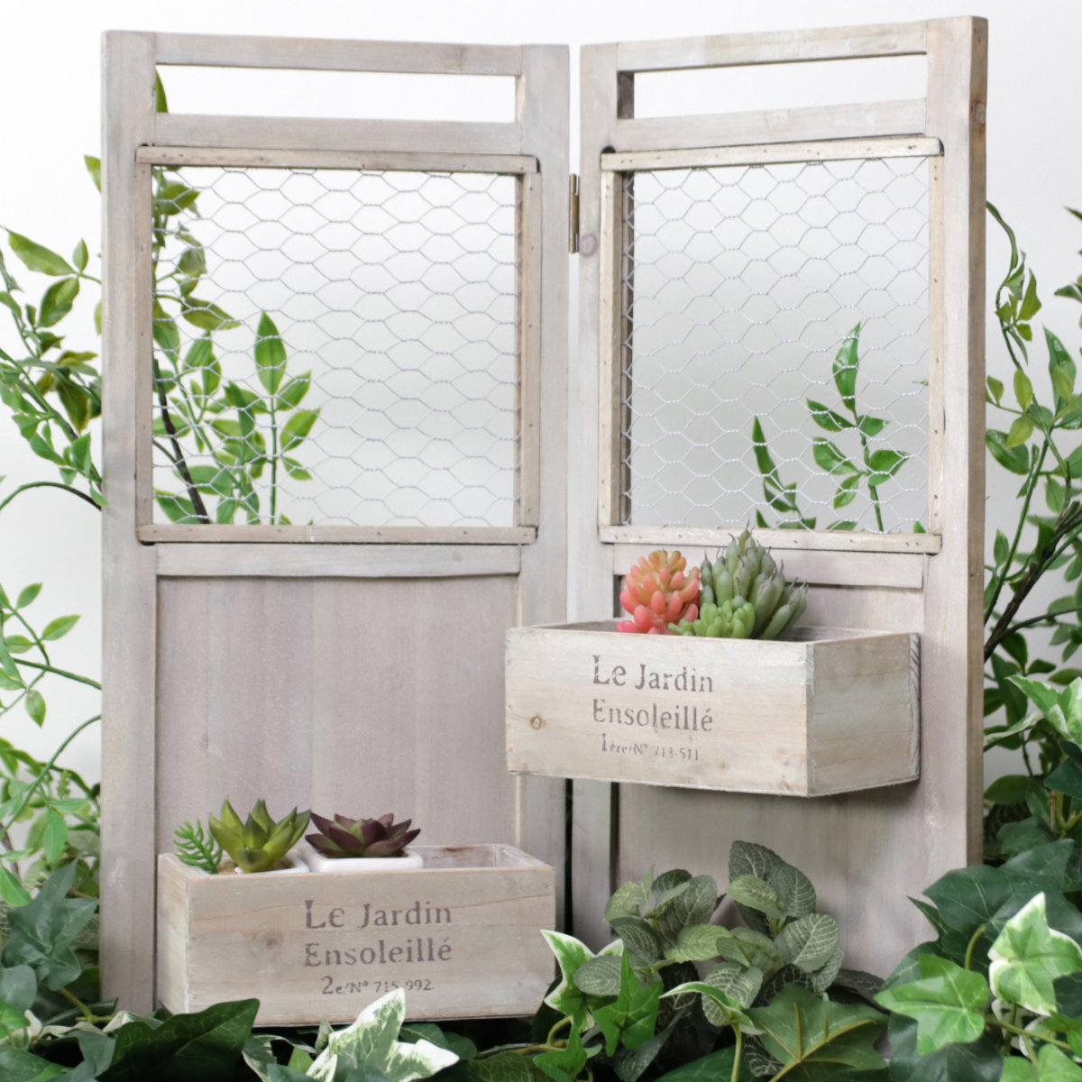 プランタースタンド アルブティク パーテーションプランター 木製 ( 花台 フラワースタンド 鉢 フラワーラック プランターラック パーテーション 鉢植え 観葉植物 グリーン ディスプレイ 飾る プランター 鉢置き プラントスタンド ) 【グレー】 グレー