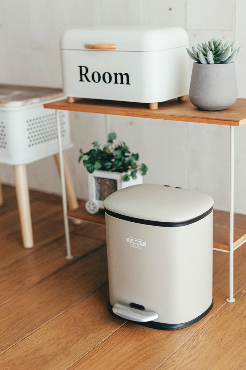 ゴミ箱 5L 2分別 セパレ・ペダルビン ( ごみ箱 5リットル ペダル ふた付き コンパクト リビング キッチン ペダル式 内バケツ アイボリー ベージュ グリーン シンプル おしゃれ 分別 ) 【アイボリー】 アイボリー