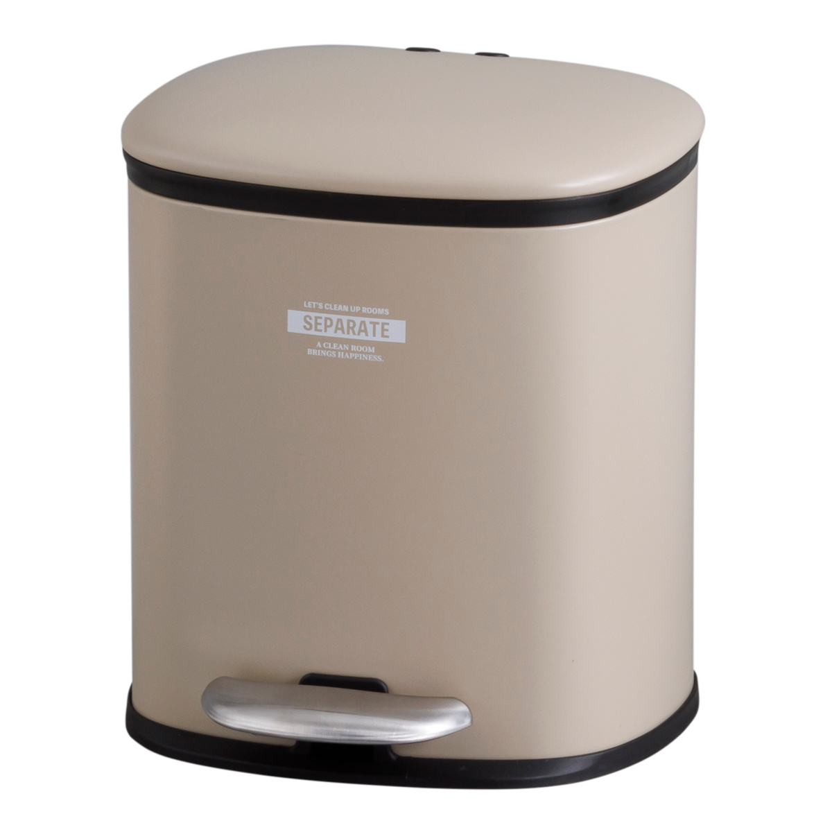 ゴミ箱 5L 2分別 セパレ・ペダルビン ( ごみ箱 5リットル ペダル ふた付き コンパクト リビング キッチン ペダル式 内バケツ アイボリー ベージュ グリーン シンプル おしゃれ 分別 ) 【アイボリー】 アイボリー