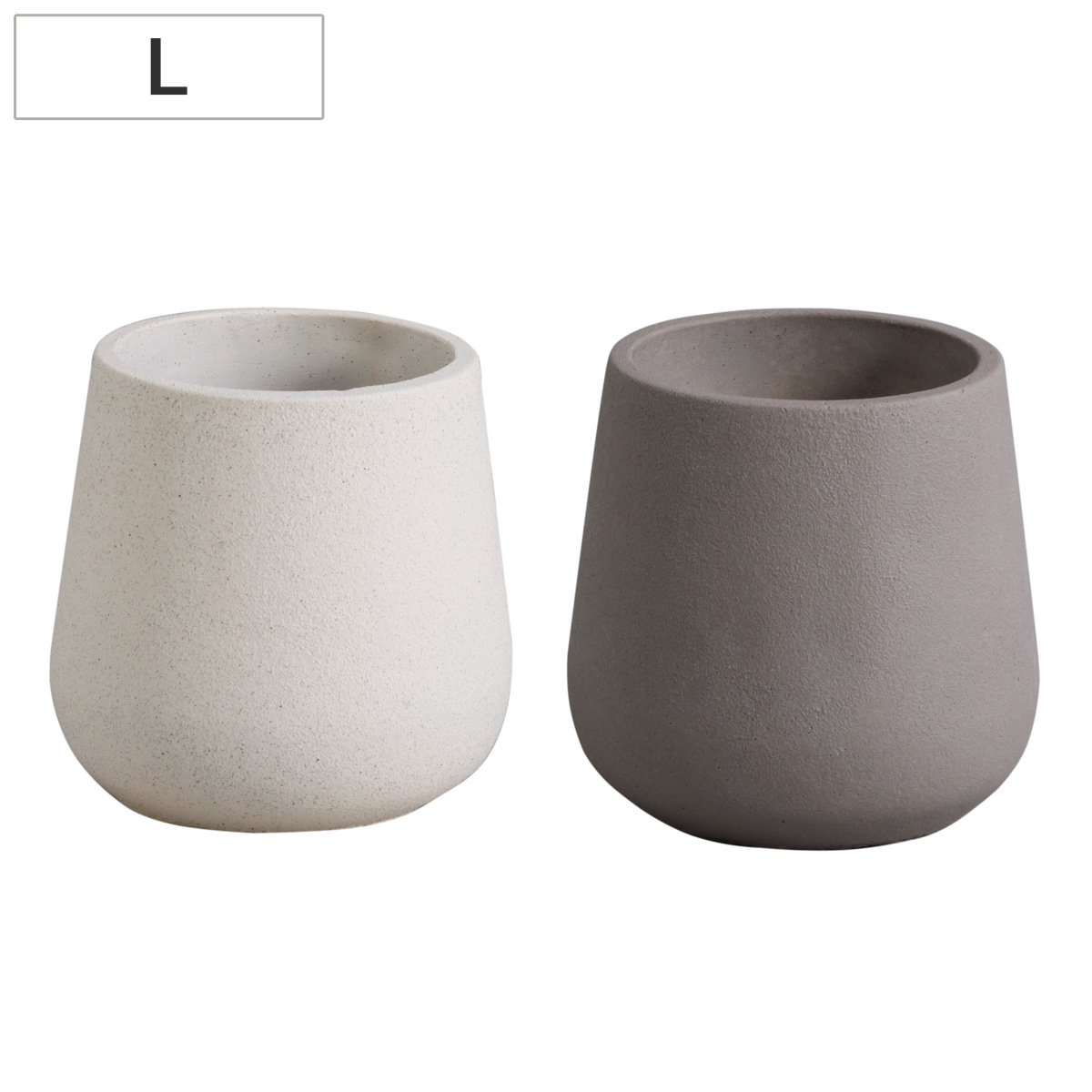 植木鉢 モノクローム エッグポット L ( ポット プラントポット セメントポット 鉢 穴あき プランター セメント スタンド 置く 植物 観葉植物 多肉 サボテン 園芸 直植え ガーデニング エクステリア ) 【グレー】