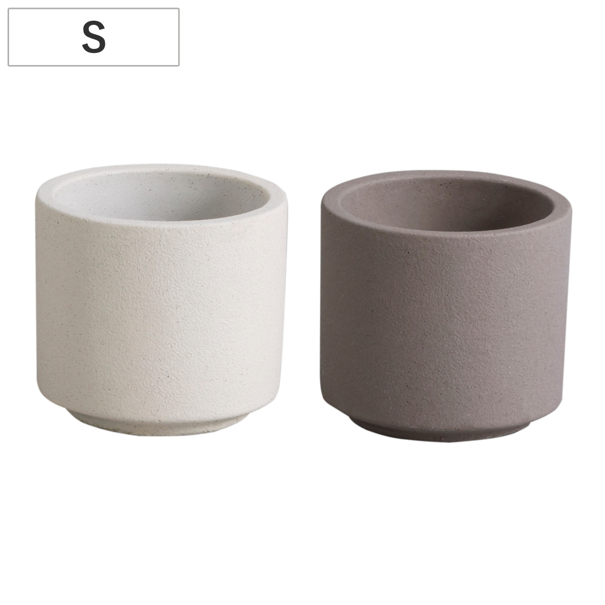 植木鉢 モノクローム ポット S ( プラントポット セメントポット 鉢 穴あき 多肉植物 セメント スタンド 置く 植物 観葉植物 多肉 サボテン 園芸 直植え ガーデニング エクステリア ) 【グレー】