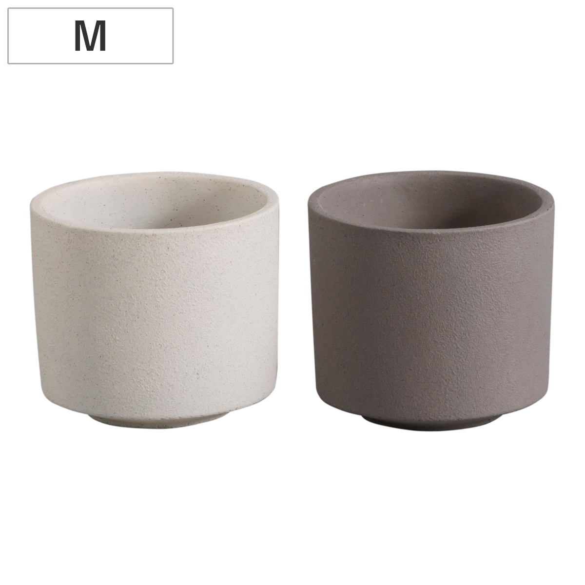 植木鉢 モノクローム ポット M ( プラントポット セメントポット 鉢 穴あき 多肉植物 セメント スタンド 置く 植物 観葉植物 多肉 サボテン 園芸 直植え ガーデニング エクステリア ) 【グレー】