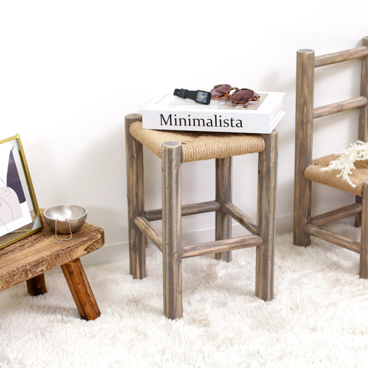 スタンド 花台 ルオリ スツール ( プランター台 フラワーラック 飾り台 プランターラック フラワー 木 椅子 室内 飾る 台 脚付き 置く 植物 観葉植物 花 園芸 インテリア ディスプレイ 木製 ) 【ホワイト】 ホワイト