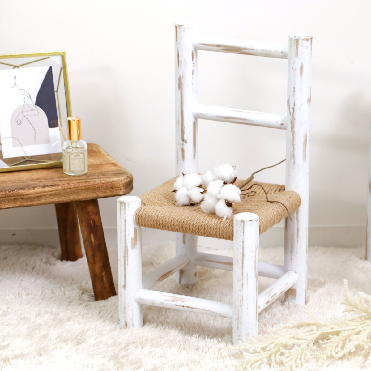 スタンド 花台 ルオリ チェア ( プランター台 フラワーラック 飾り台 プランターラック フラワー 木 椅子 室内 飾る 台 脚付き 置く 植物 観葉植物 花 園芸 インテリア ディスプレイ 木製 ) 【ナチュラル】 ナチュラル