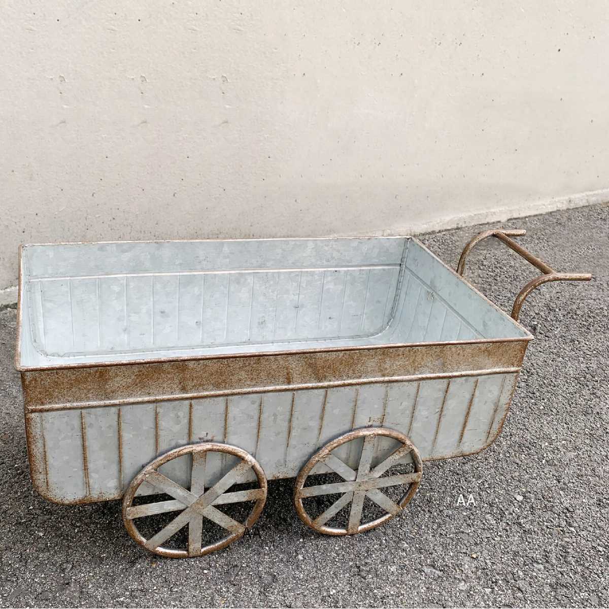 フラワースタンド ルアン カート ( ガーデニング収納 カートボックス ディスプレイボックス 花台 プランター 置く ポット 植木鉢入れ 植物 グリーン 小物入れ おしゃれ オブジェ ヴィンテージ )