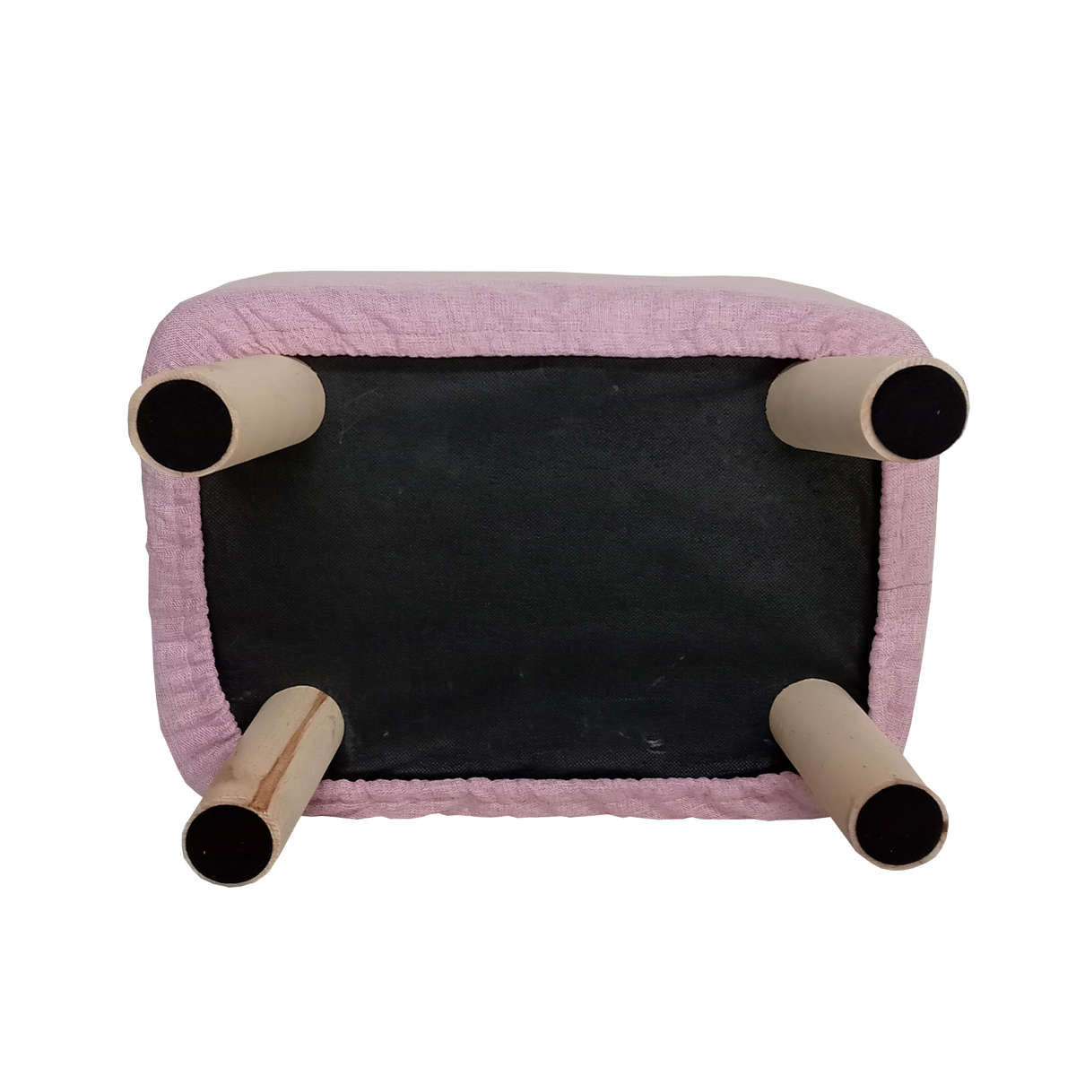 スツール ミニ 長方形 座面高28cm コロン・チェア・レクト ( 椅子 チェア 四角 小さい ロー ファブリック 布 木製脚 玄関 リビング 北欧 ナチュラル おしゃれ かわいい コンパクト クッション カバー ) 【グレー】 グレー