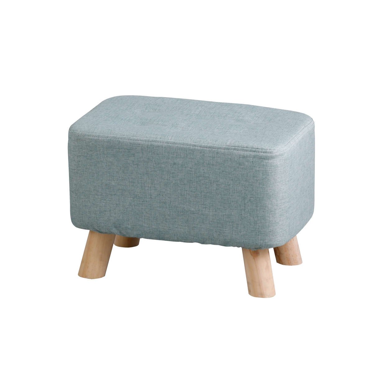 スツール ミニ 長方形 座面高28cm コロン・チェア・レクト ( 椅子 チェア 四角 小さい ロー ファブリック 布 木製脚 玄関 リビング 北欧 ナチュラル おしゃれ かわいい コンパクト クッション カバー ) 【グレー】 グレー