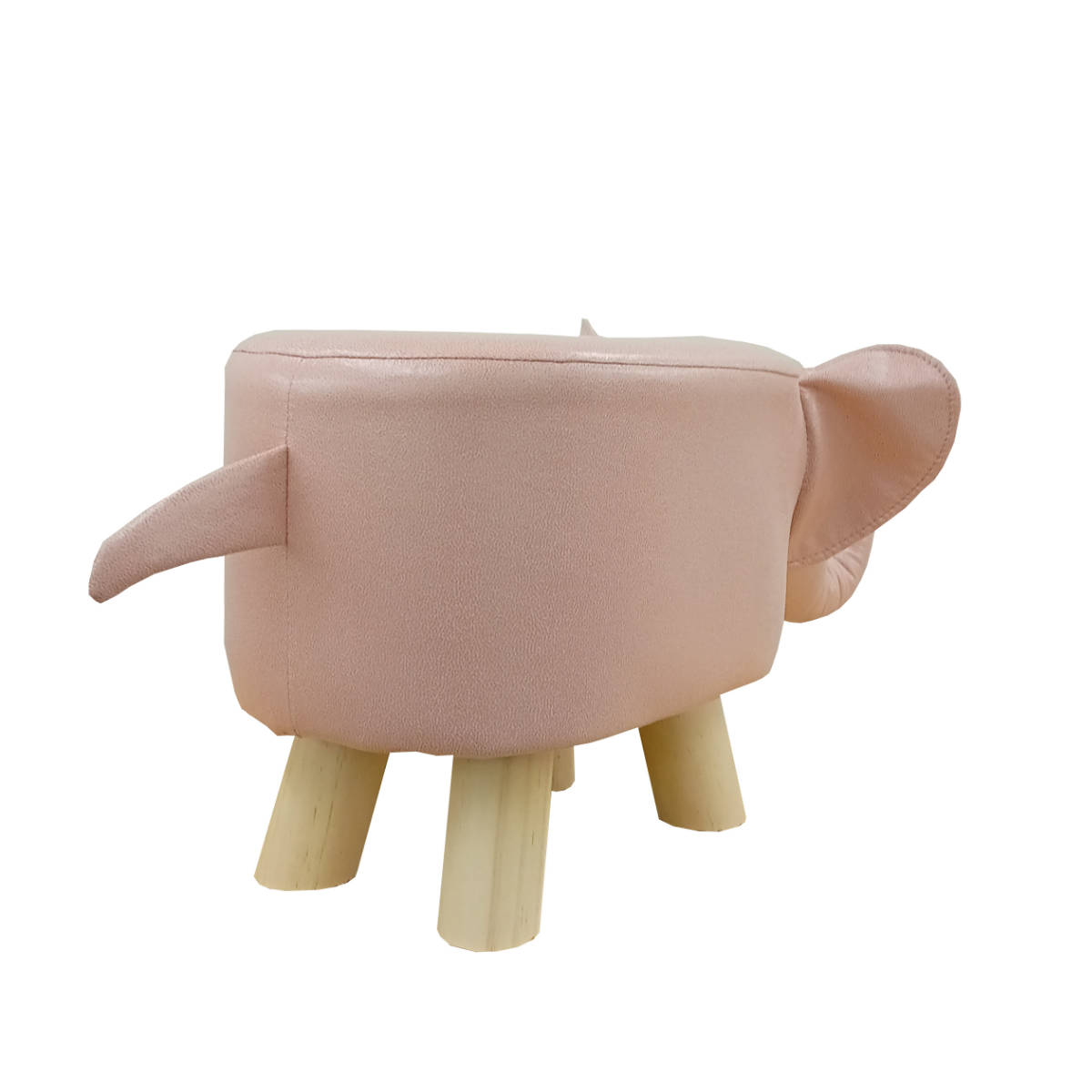 アニマルスツール ゾウ 座面高26.5cm ティーア・スツール・エレファント ( 椅子 チェア アニマル 動物 ロー レザー調 木製脚 キッズ リビング 北欧 ナチュラル おしゃれ かわいい コンパクト クッション ) 【イエロー】 イエロー