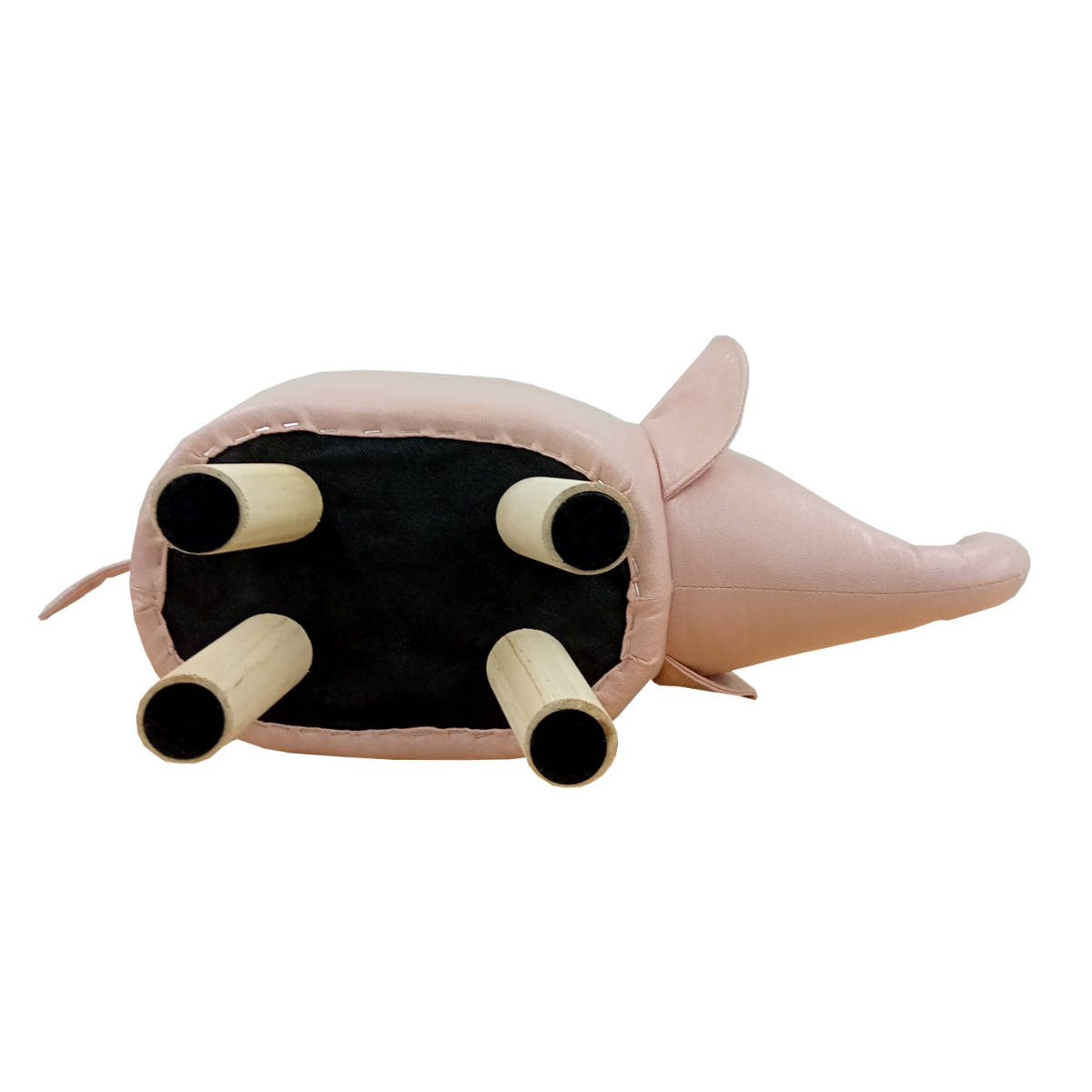 アニマルスツール ゾウ 座面高26.5cm ティーア・スツール・エレファント ( 椅子 チェア アニマル 動物 ロー レザー調 木製脚 キッズ リビング 北欧 ナチュラル おしゃれ かわいい コンパクト クッション ) 【イエロー】 イエロー