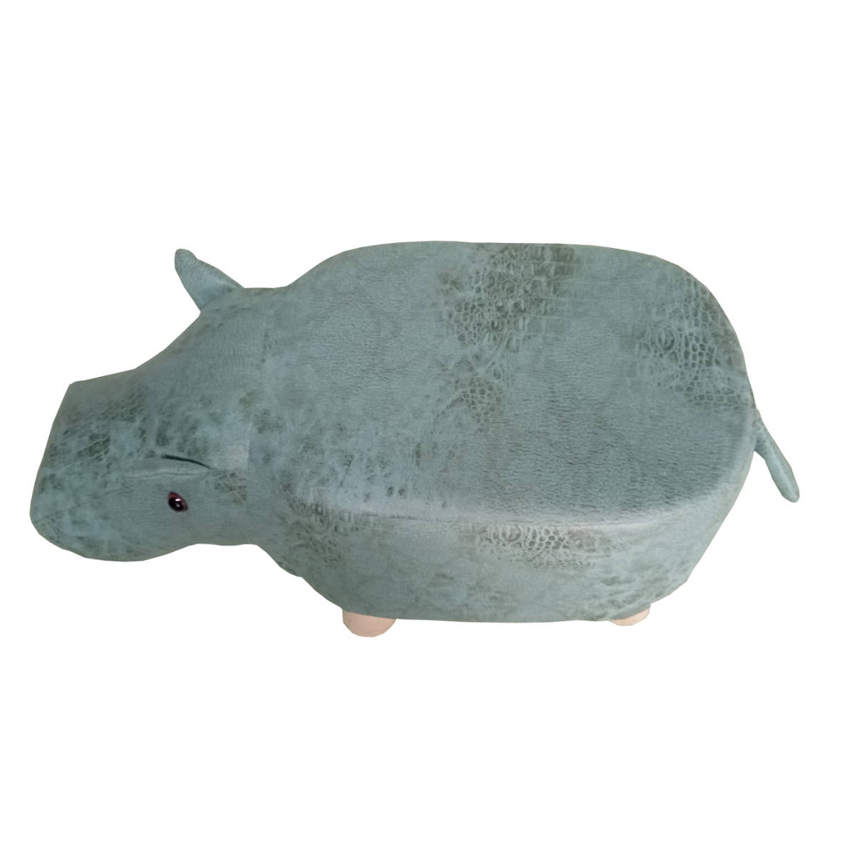 アニマルスツール カバ 座面高26.5cm ティーア・スツール・ヒッポ ( 椅子 チェア かば アニマル 動物 ロー レザー調 木製脚 キッズ リビング 北欧 ナチュラル おしゃれ かわいい コンパクト クッション ) 【ブラウン】 ブラウン