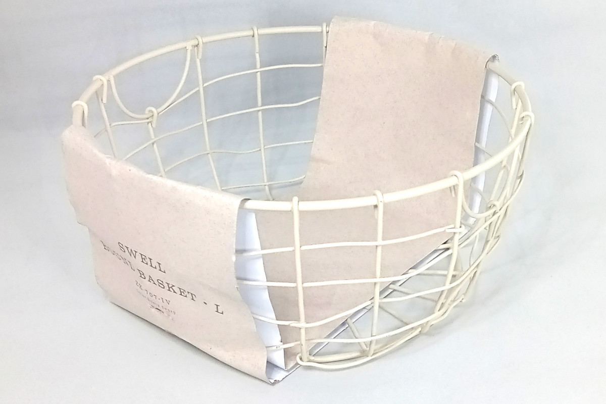 かご スウェル ラウンドバスケット L 幅20×奥行20×高さ9cm ( 小物入れ 卓上収納 収納 バスケット ワイヤーバスケット 深型 アイアンバスケット カゴ 丸型 ワイヤー アイアン 収納バスケット 小物収納 おしゃれ ) 【ブラウン】 ブラウン