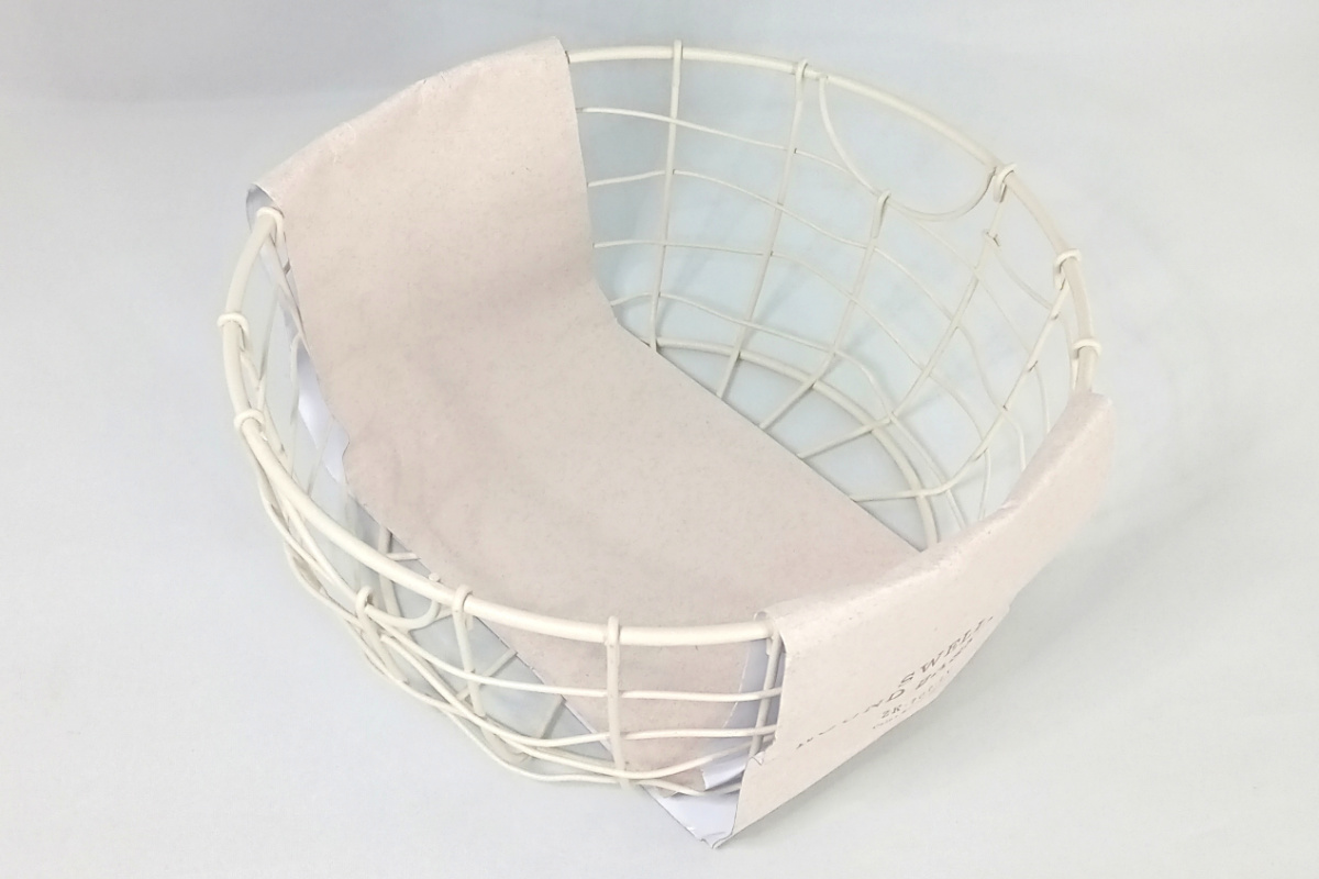 かご スウェル ラウンドバスケット L 幅20×奥行20×高さ9cm ( 小物入れ 卓上収納 収納 バスケット ワイヤーバスケット 深型 アイアンバスケット カゴ 丸型 ワイヤー アイアン 収納バスケット 小物収納 おしゃれ ) 【ブラウン】 ブラウン