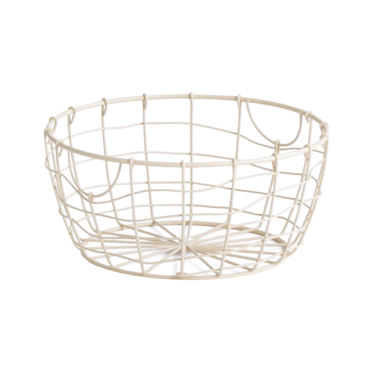 かご スウェル ラウンドバスケット L 幅20×奥行20×高さ9cm ( 小物入れ 卓上収納 収納 バスケット ワイヤーバスケット 深型 アイアンバスケット カゴ 丸型 ワイヤー アイアン 収納バスケット 小物収納 おしゃれ ) 【ブラウン】 ブラウン