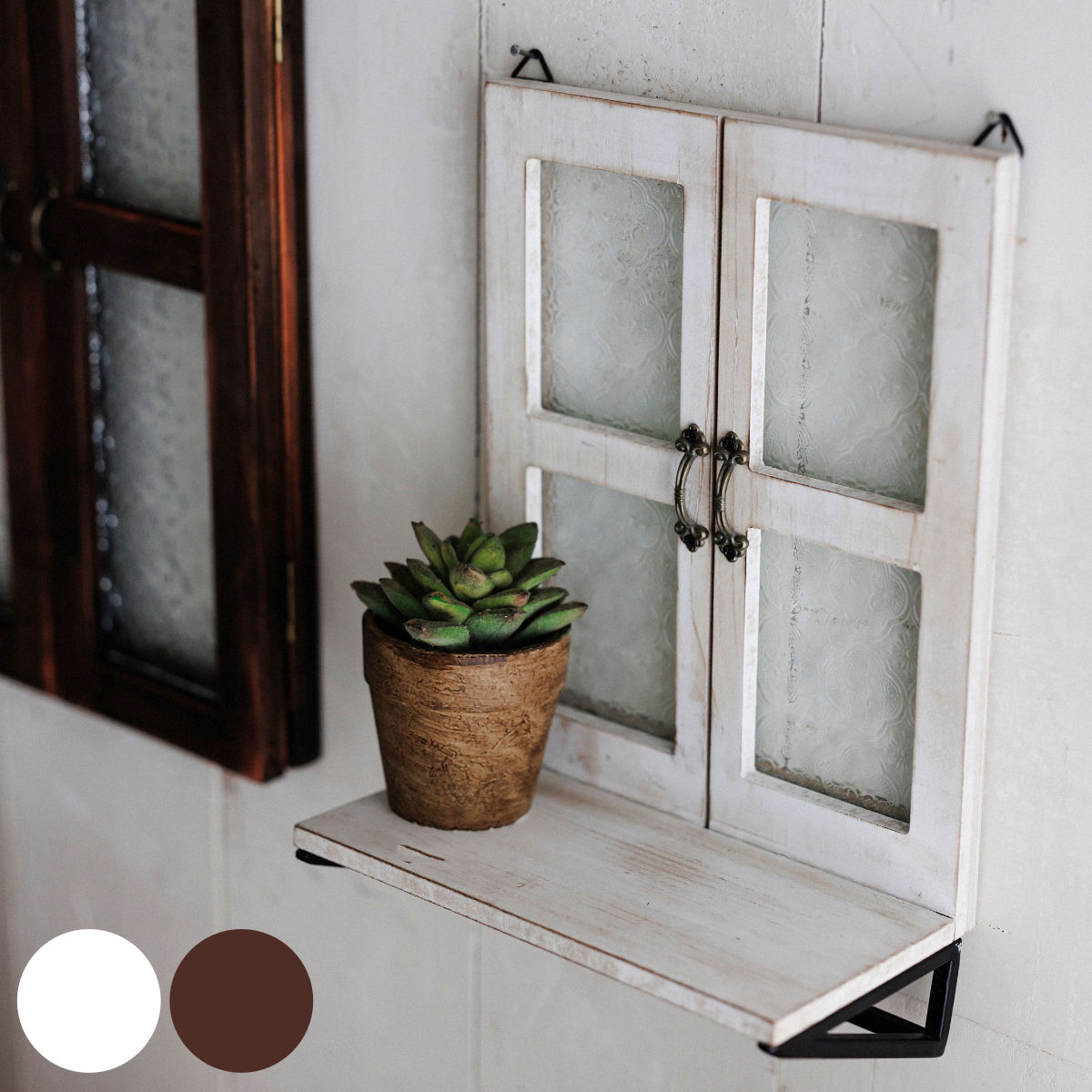 ガーデンオーナメント フルーラ ウォールシェルフ ( 花台 壁掛け フラワーラック プランタースタンド 飾り 家 ラック シェルフ 花スタンド ディスプレイ 棚 置く 植物 観葉植物 花 園芸 木製 プランターラック ) 【ブラウン】