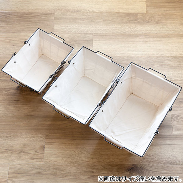 ワイヤーバスケット M 幅39×奥行27×高さ18cm ファブリック ( 収納バスケット 布付きバスケット 布 角型 バスケット 収納 持ち手付き 小物収納 ワイヤー 布付き 内布 スクエア型 四角 持ち運び おもちゃ入れ 北欧 おしゃれ ) 【ブラウン】 ブラウン