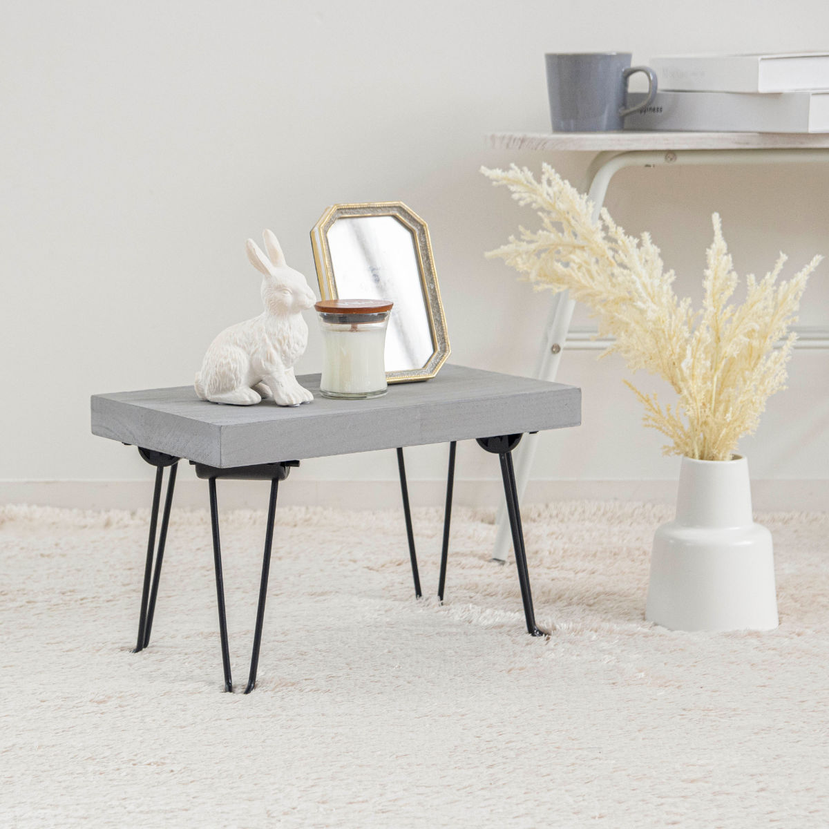 花台 プランタースタンド ピエニ レクトスタンド 木製 長方形 ( プランター台 フラワーラック 飾り台 プランターラック フラワー スタンド レクタングル 折り畳み コンパクト 鉢置き 園芸 鉢台 丈夫 10kg ) 【ホワイト】 ホワイト