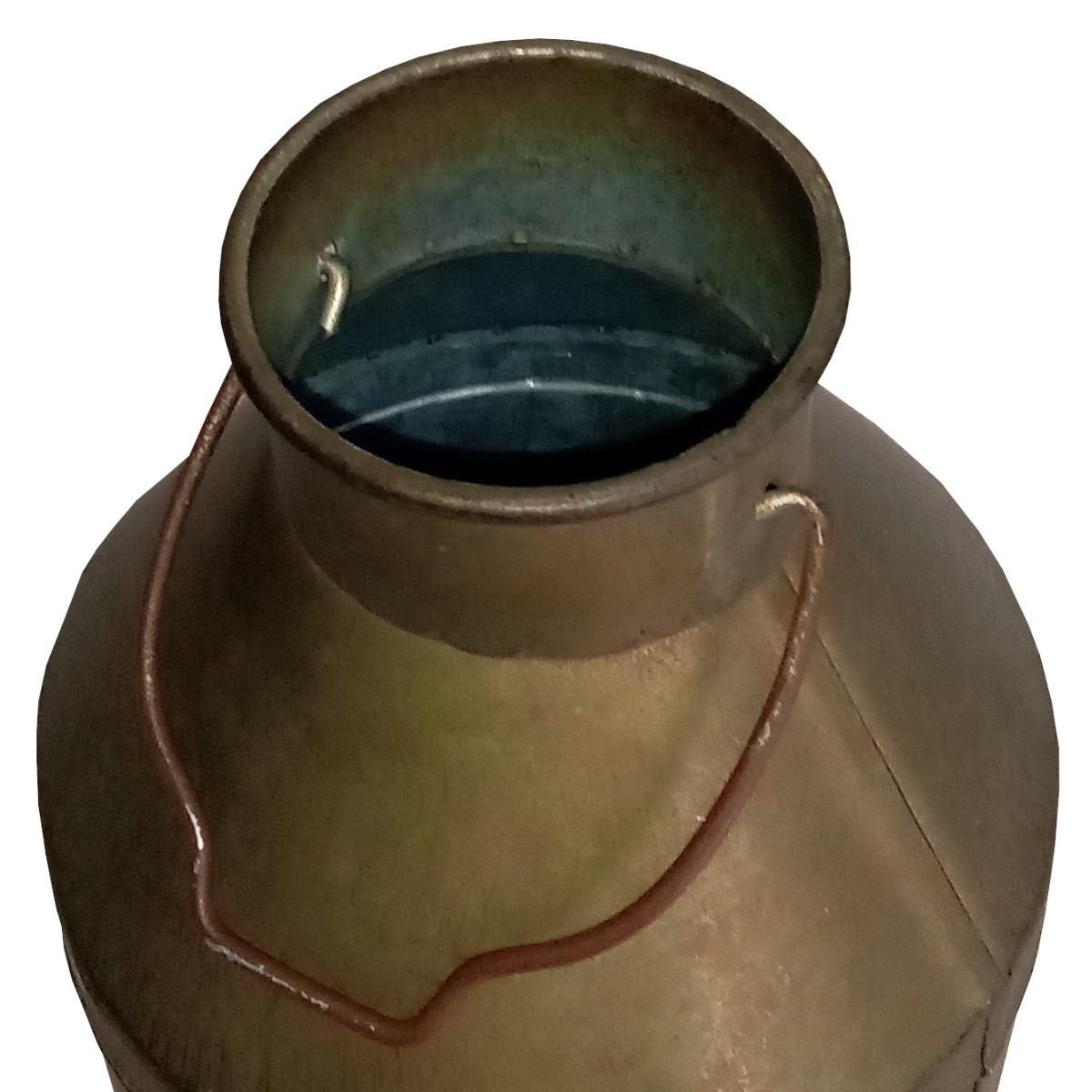 ミルクポット オーナメント グランディール S ( プランター 花瓶 花びん 植木鉢 プラントポット 植物用ポット 花器 ポット ブリキ ジョウロ ブリキ鉢 アイアン 植物 花 ドライフラワー 観葉植物 園芸 インテリア 卓上 ) 【ホワイト】 ホワイト