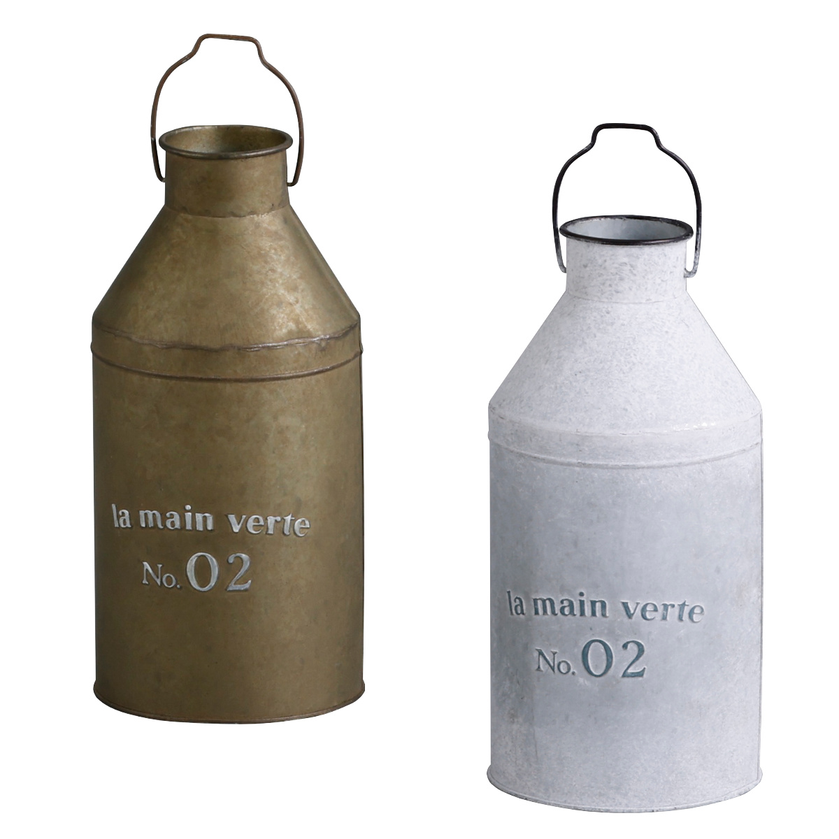 ミルクポット オーナメント グランディール L ( プランター 花瓶 花びん 植木鉢 プラントポット 植物用ポット 花器 ポット ブリキ ジョウロ ブリキ鉢 アイアン 植物 花 ドライフラワー 観葉植物 園芸 インテリア 卓上 ) 【アイアン】 アイアン