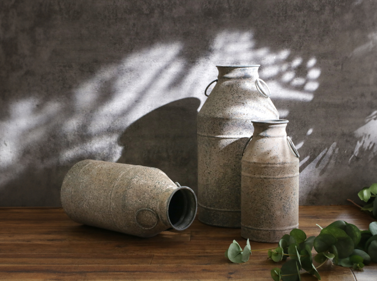 ガーデンオーナメント ファーマー ミルクカン S ( オーナメント 花瓶 花びん スワッグ 収納 花器 ポット アイアン ミルク缶 鉄製 植物 花 ドライフラワー 観葉植物 園芸 インテリア 卓上 花資材 ディスプレイ )