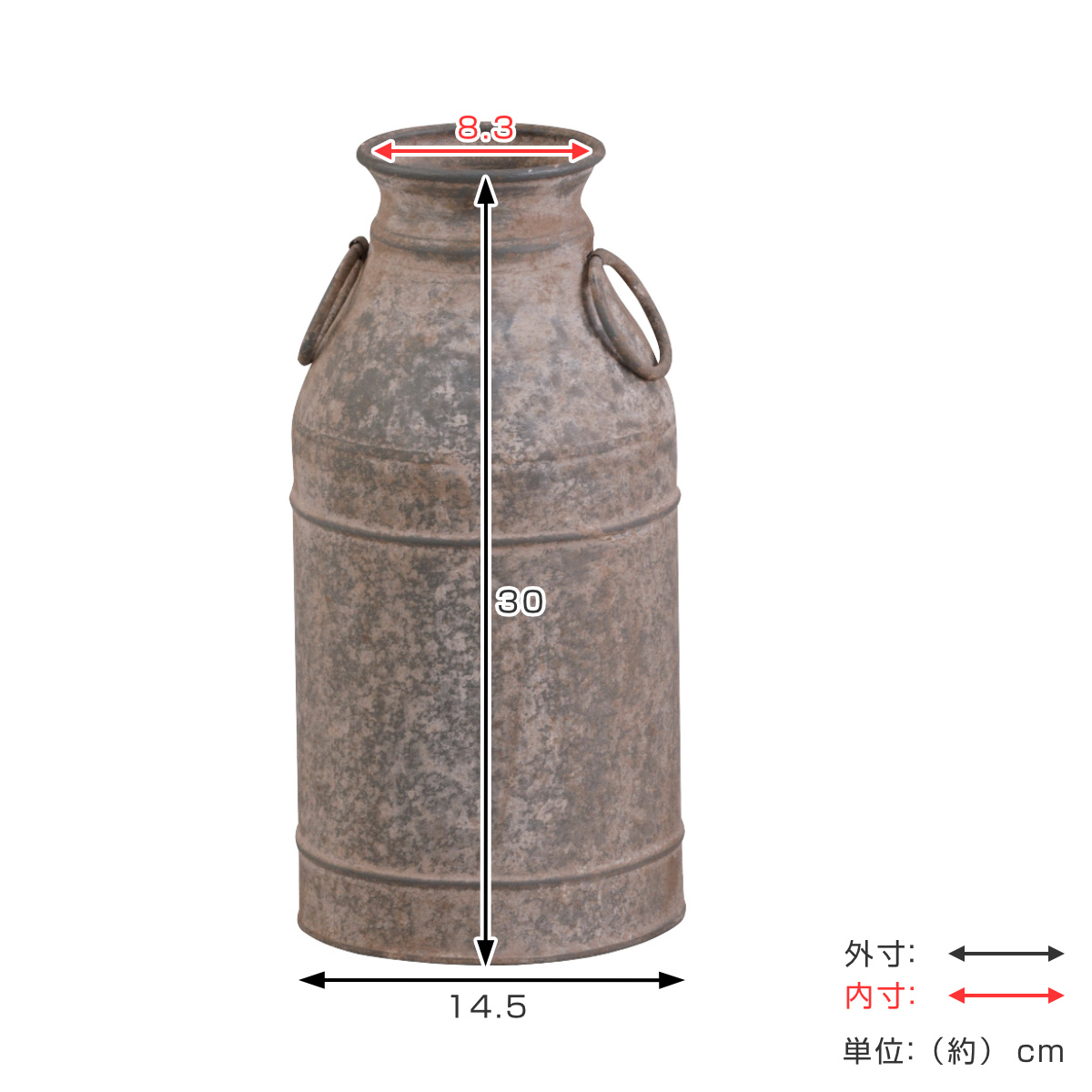 ガーデンオーナメント ファーマー ミルクカン S ( オーナメント 花瓶 花びん スワッグ 収納 花器 ポット アイアン ミルク缶 鉄製 植物 花 ドライフラワー 観葉植物 園芸 インテリア 卓上 花資材 ディスプレイ )