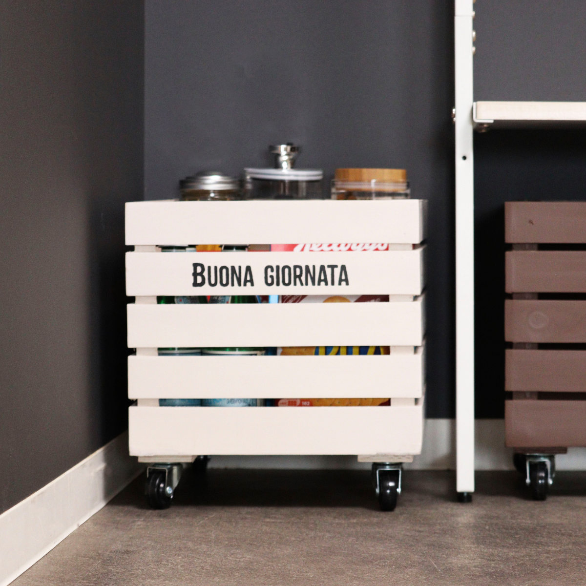 収納ボックス ボナブル コンテナカート ガーデニング ( 収納 ボックス 収納ケース 木箱 ケース 花台 木製 プランターカバー 植木鉢カバー 小物入れ 小物ケース 植木鉢 プランター カバー おしゃれ 天然木 ) 【ホワイト】 ホワイト