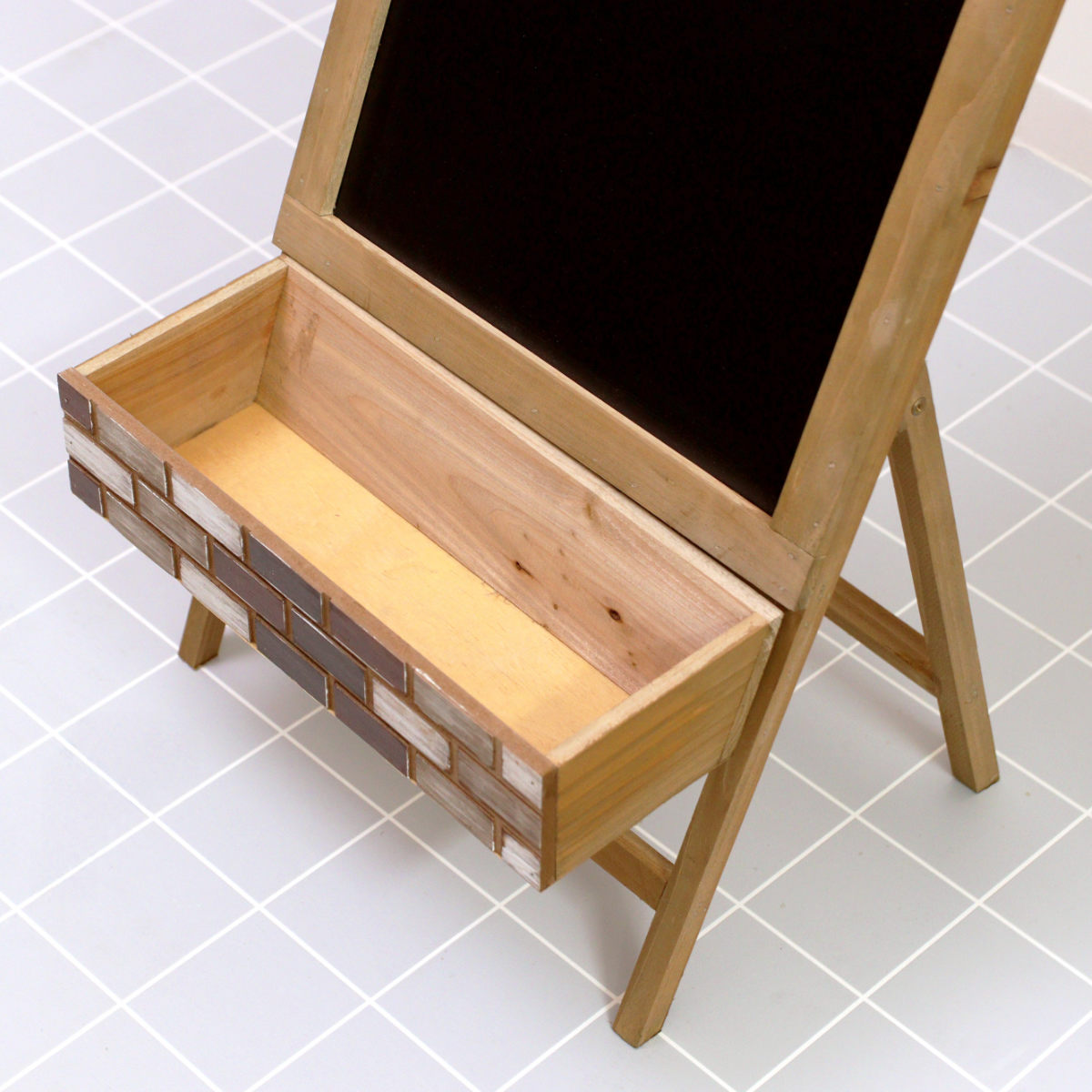 サインボード メゾレイユ サインボードポット ( 花台 フラワーラック プランタースタンド 飾り メッセージボード 花スタンド ラック シェルフ ディスプレイ ボックス 置く 植物 観葉植物 花 園芸 インテリア 黒板付き 天然木 ) 【ホワイト】 ホワイト