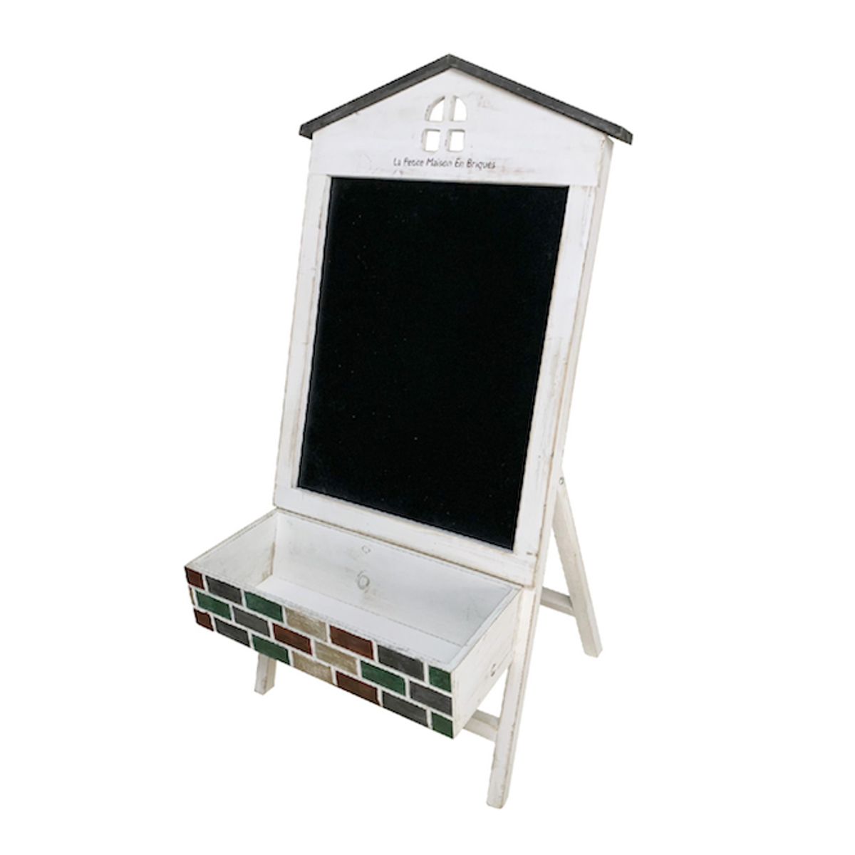 サインボード メゾレイユ サインボードポット ( 花台 フラワーラック プランタースタンド 飾り メッセージボード 花スタンド ラック シェルフ ディスプレイ ボックス 置く 植物 観葉植物 花 園芸 インテリア 黒板付き 天然木 ) 【ホワイト】 ホワイト