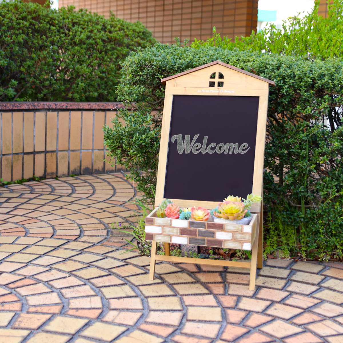 サインボード メゾレイユ サインボードポット ( 花台 フラワーラック プランタースタンド 飾り メッセージボード 花スタンド ラック シェルフ ディスプレイ ボックス 置く 植物 観葉植物 花 園芸 インテリア 黒板付き 天然木 ) 【ホワイト】 ホワイト