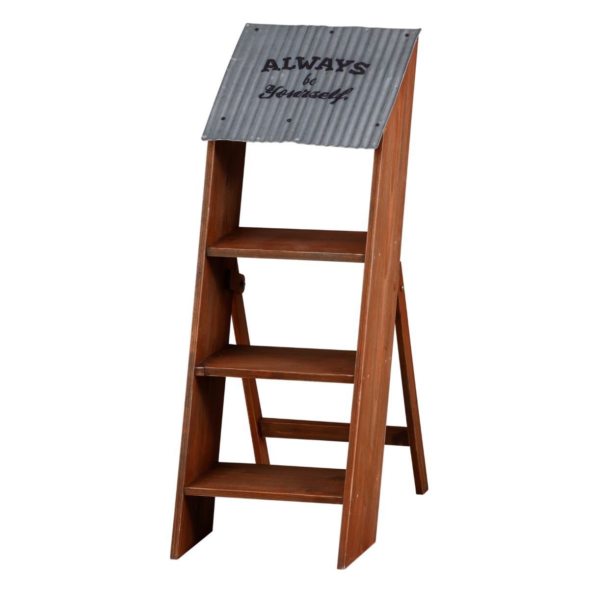 花台 ディスプレイ ラダー エコルフェ ( プランター 植木鉢 棚 アンティーク調 プランターラック フラワーラック 3段 アイアン 多肉植物 観葉植物 花スタンド ラック ボックス 植物用ポット 花器 鉢 トタン 天然木 ) 【シルバー】 シルバー